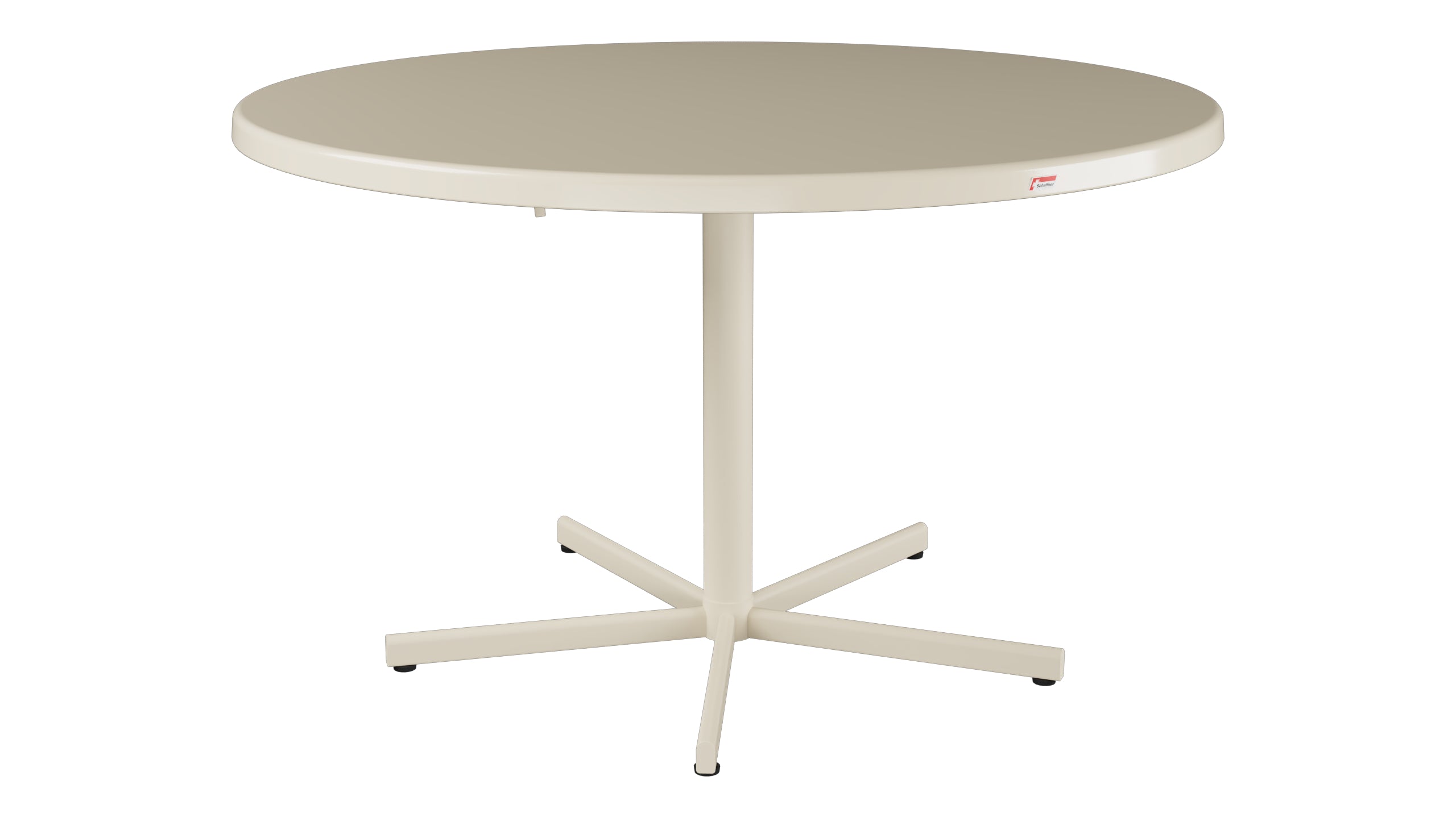 Bodensee Glasfaser-Gartentisch ø120 klappbar in Pastellsand präsentiert im Onlineshop von KAQTU Design AG. Gartentisch ist von Schaffner