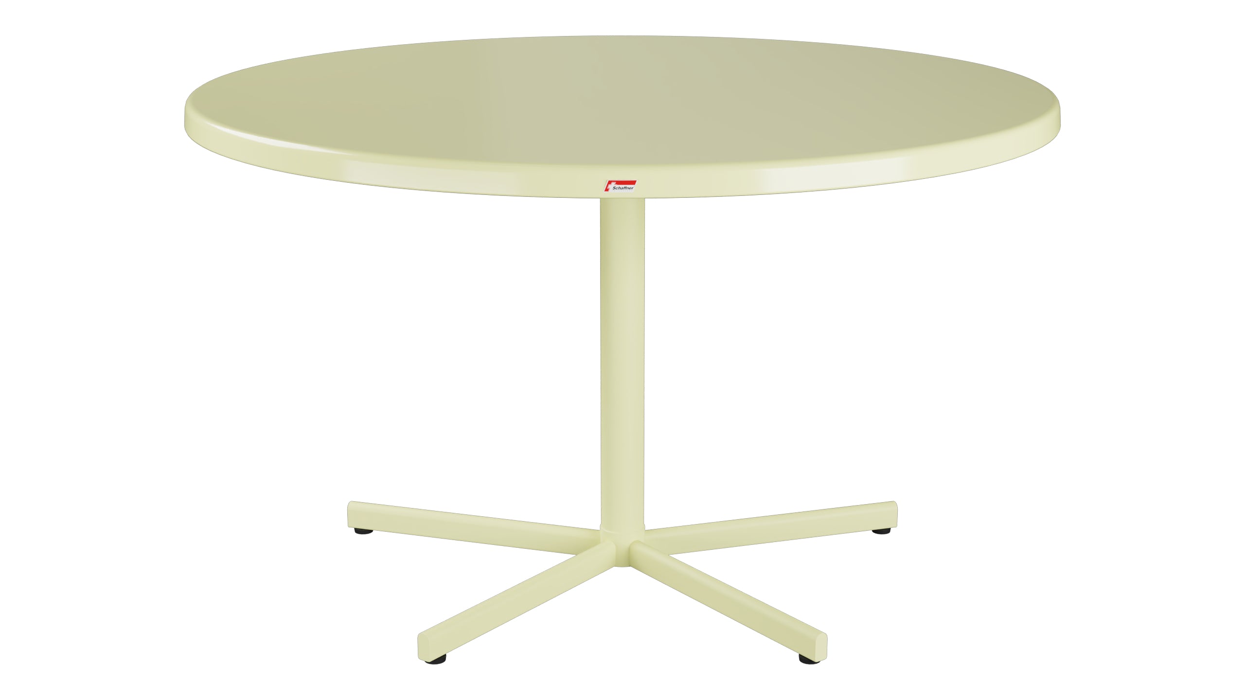 Bodensee Glasfaser-Gartentisch ø120 klappbar in Buchsbaumgelb präsentiert im Onlineshop von KAQTU Design AG. Gartentisch ist von Schaffner