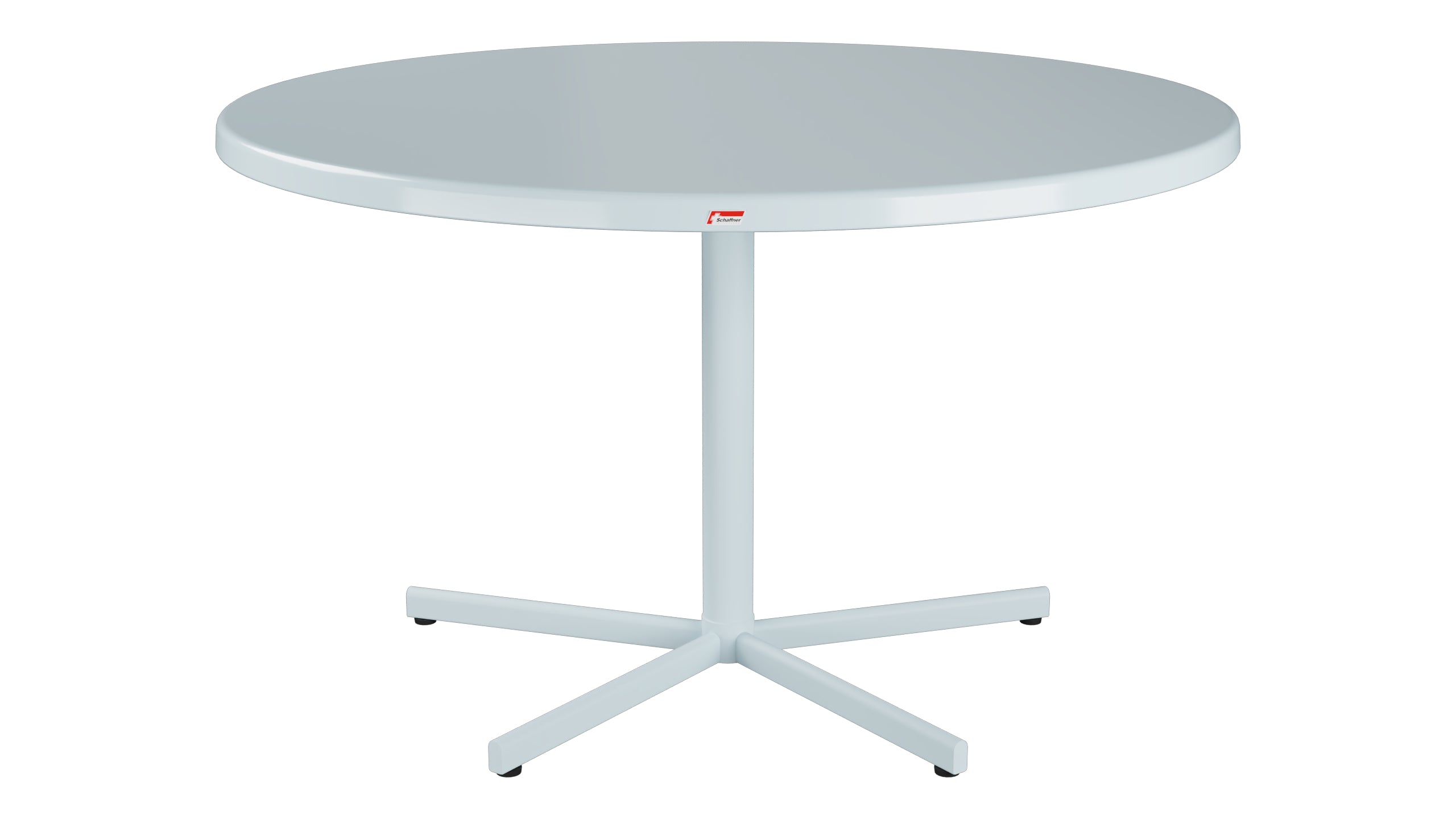 Bodensee Glasfaser-Gartentisch ø120 klappbar in Pastellblau präsentiert im Onlineshop von KAQTU Design AG. Gartentisch ist von Schaffner