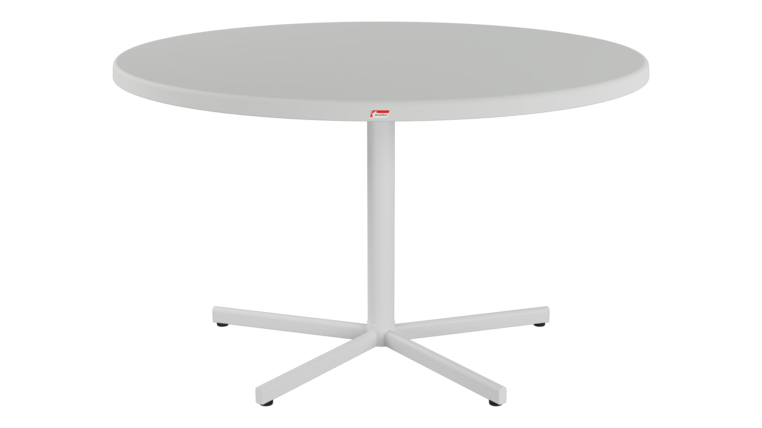 Bodensee Glasfaser-Gartentisch ø120 klappbar in Alusilber präsentiert im Onlineshop von KAQTU Design AG. Gartentisch ist von Schaffner