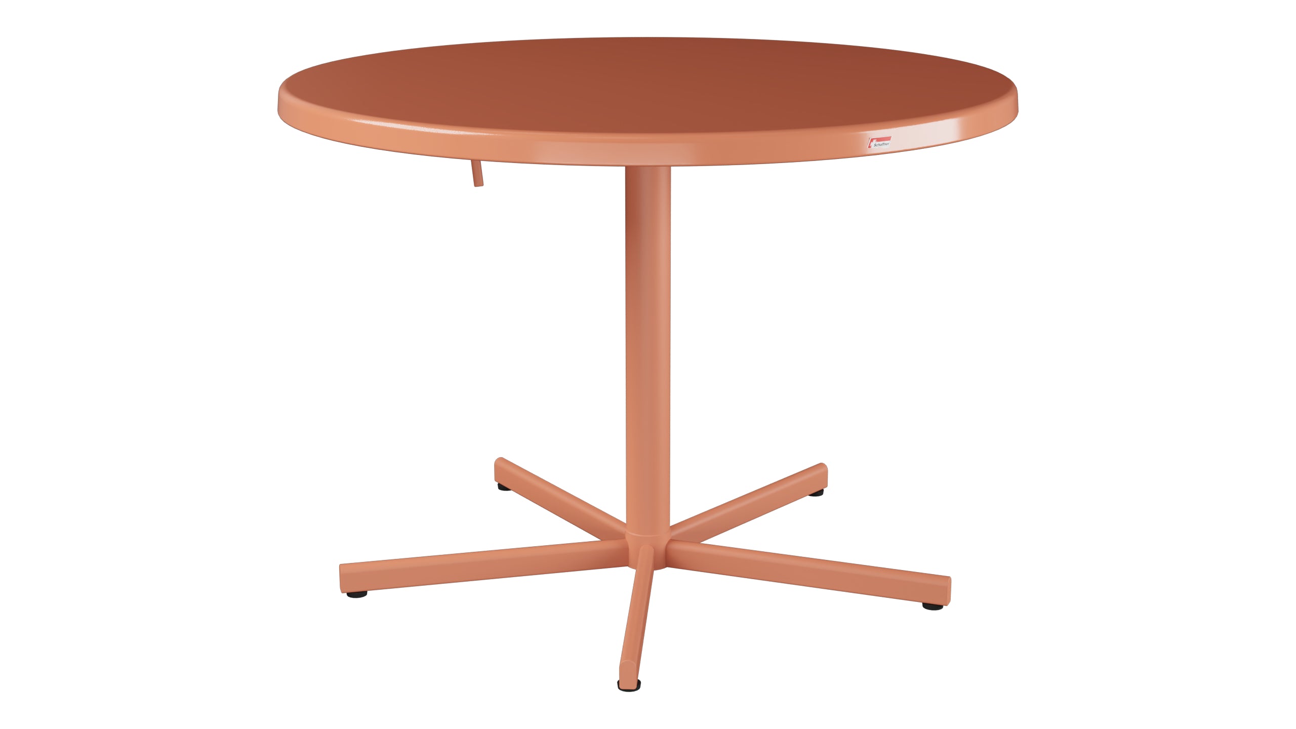 Bodensee Glasfaser-Gartentisch ø100 klappbar in Pastellterracotta präsentiert im Onlineshop von KAQTU Design AG. Gartentisch ist von Schaffner