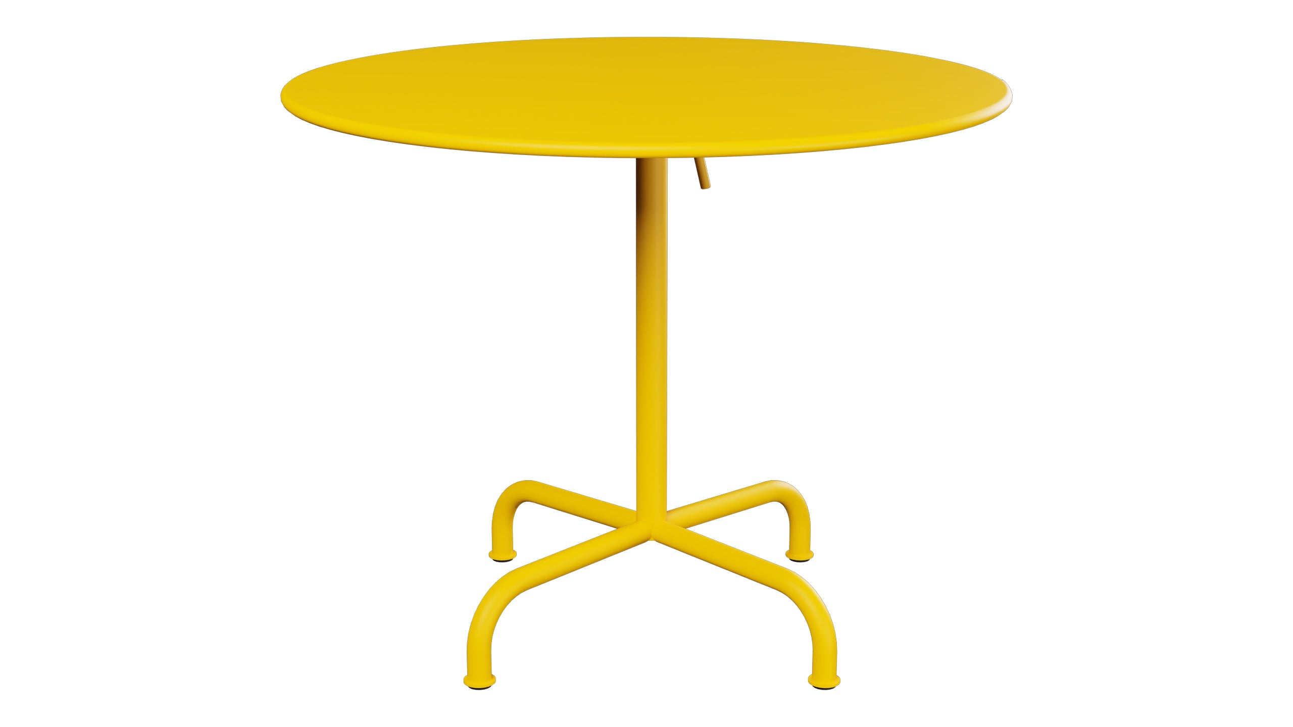 Rigi Metall-Gartentisch ø90 klappbar in Gelb präsentiert im Onlineshop von KAQTU Design AG. Gartentisch ist von Schaffner