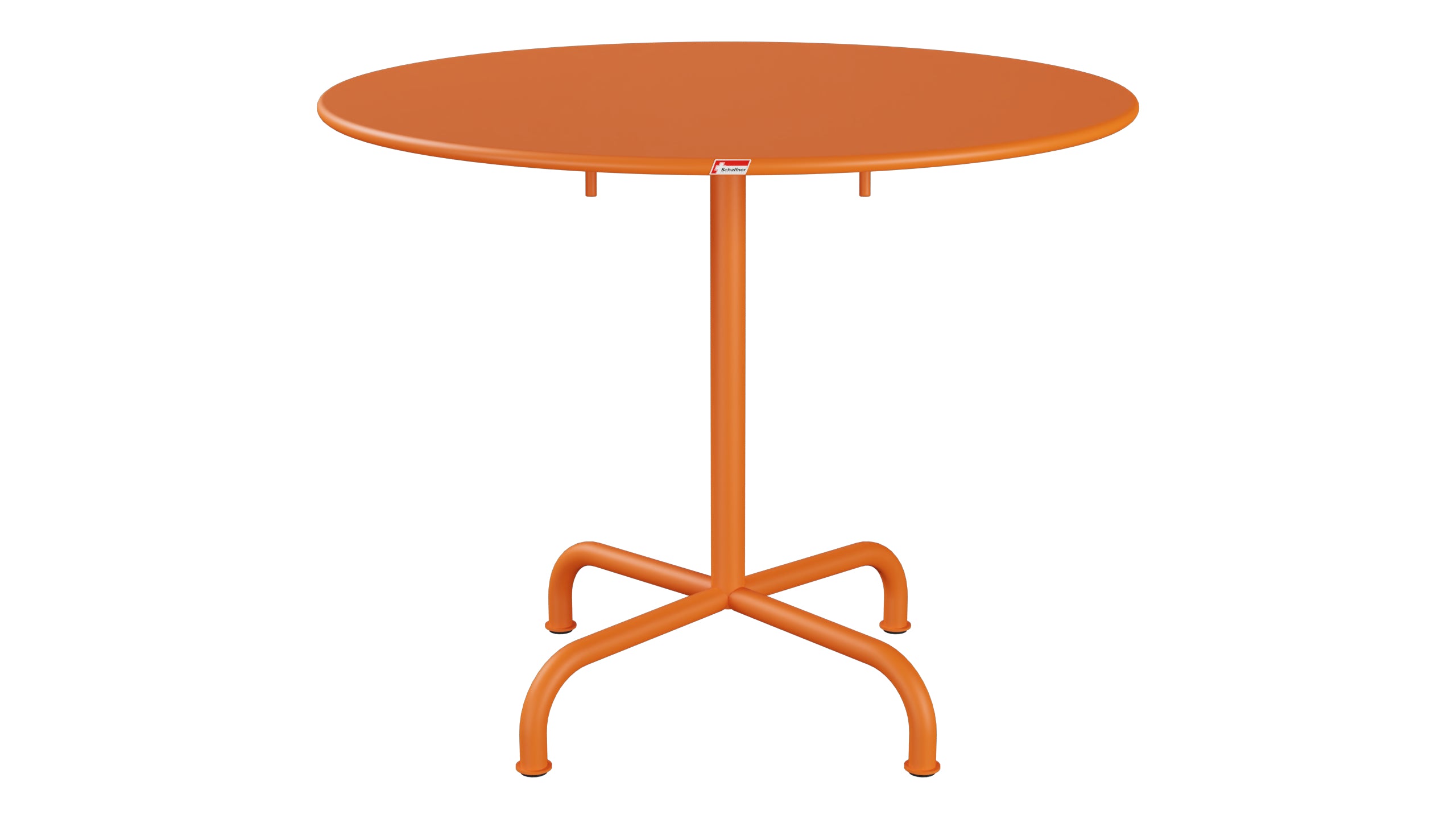 Rigi Metall-Gartentisch ø90 klappbar in Orange präsentiert im Onlineshop von KAQTU Design AG. Gartentisch ist von Schaffner