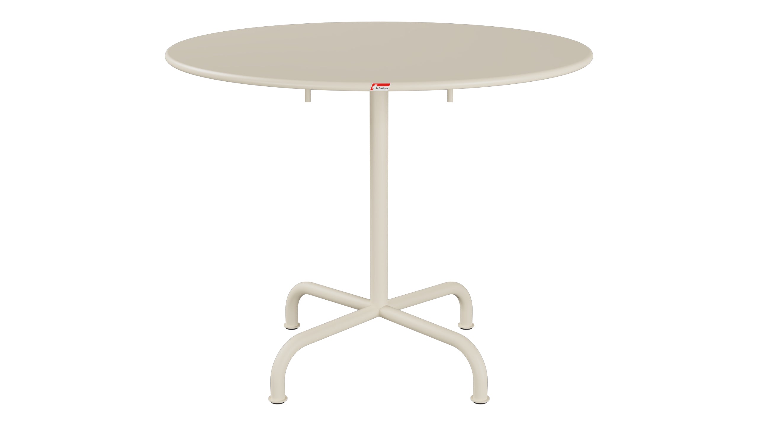 Rigi Metall-Gartentisch ø90 klappbar in Pastellsand präsentiert im Onlineshop von KAQTU Design AG. Gartentisch ist von Schaffner