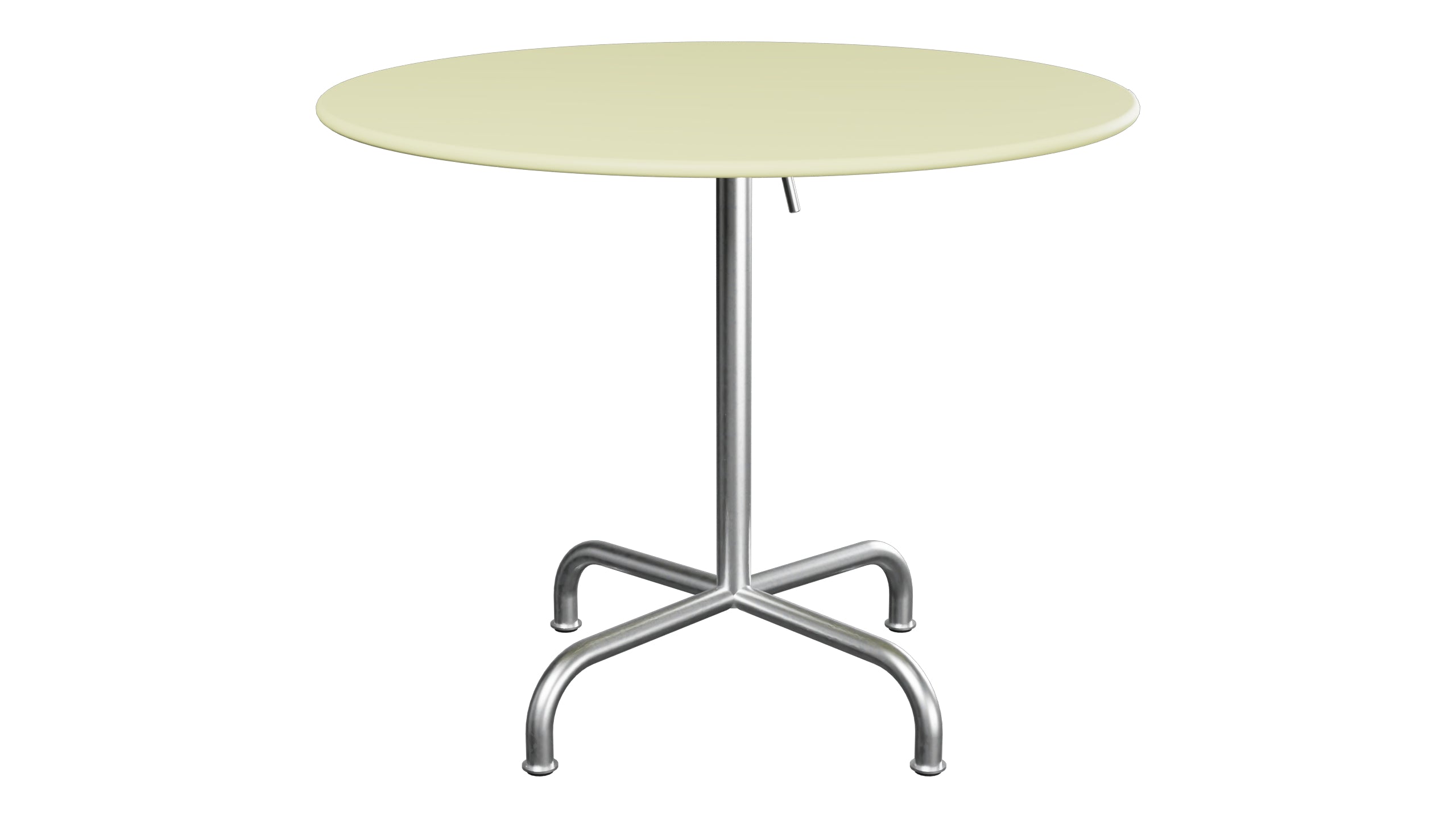 Rigi Metall-Gartentisch ø90 klappbar in Buchsbaumgelb präsentiert im Onlineshop von KAQTU Design AG. Gartentisch ist von Schaffner