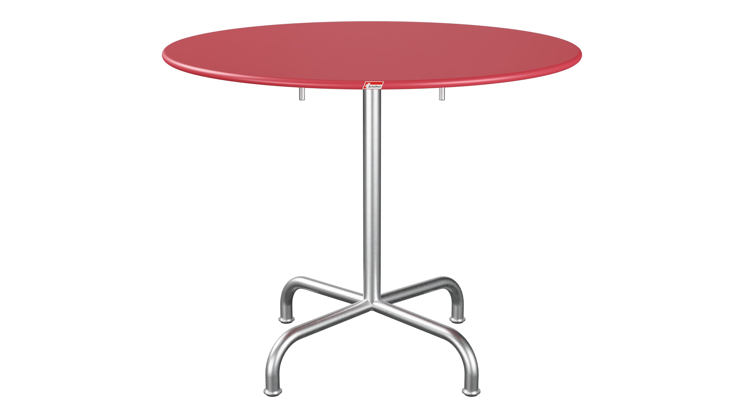 Rigi Metall-Gartentisch ø90 klappbar in Ahornrot präsentiert im Onlineshop von KAQTU Design AG. Gartentisch ist von Schaffner