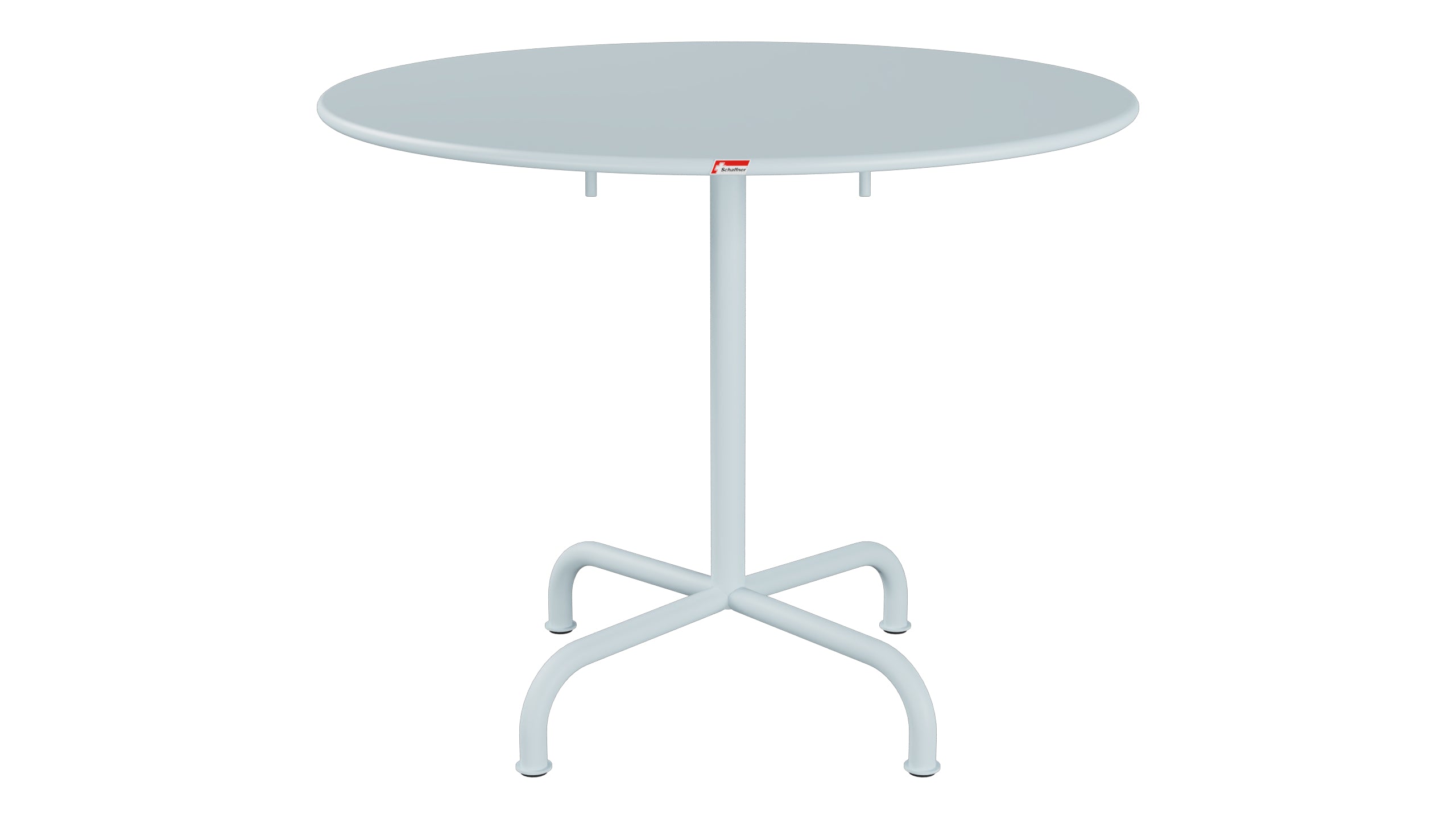 Rigi Metall-Gartentisch ø90 klappbar in Pastellblau präsentiert im Onlineshop von KAQTU Design AG. Gartentisch ist von Schaffner