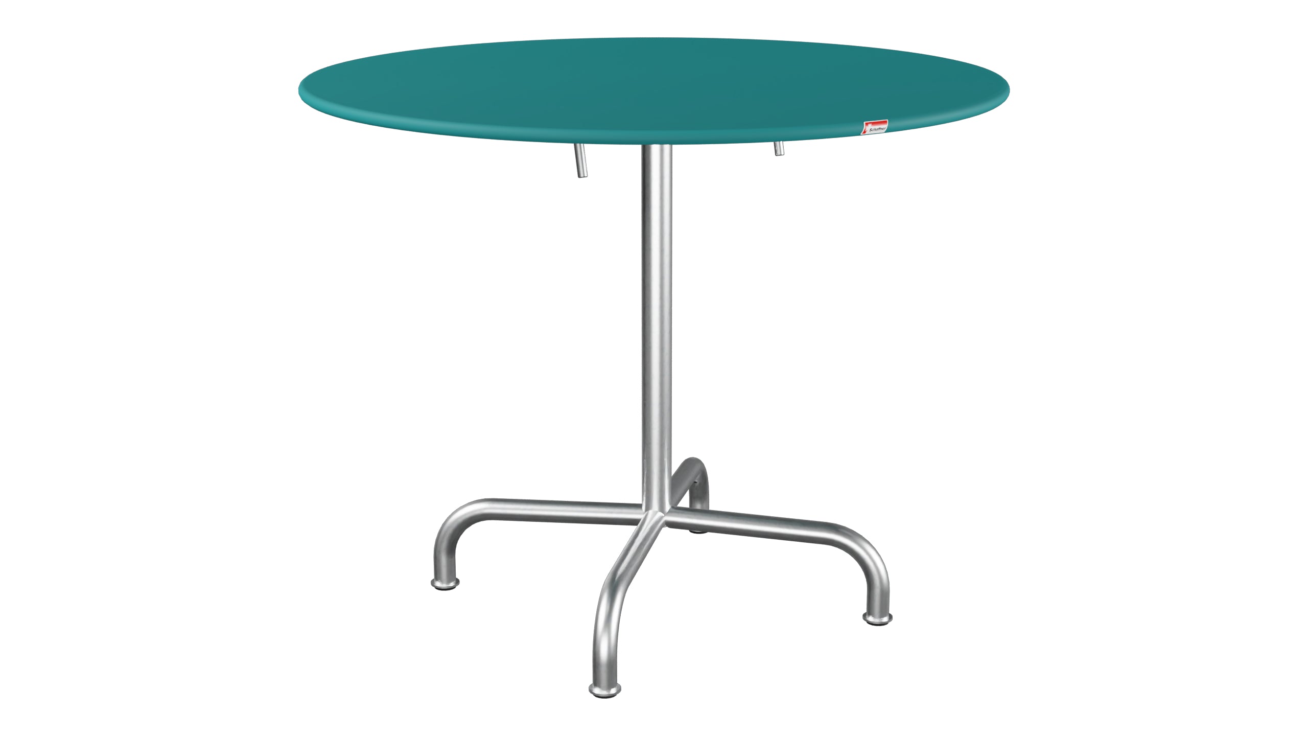 Rigi Metall-Gartentisch ø90 klappbar in Kaliblau präsentiert im Onlineshop von KAQTU Design AG. Gartentisch ist von Schaffner