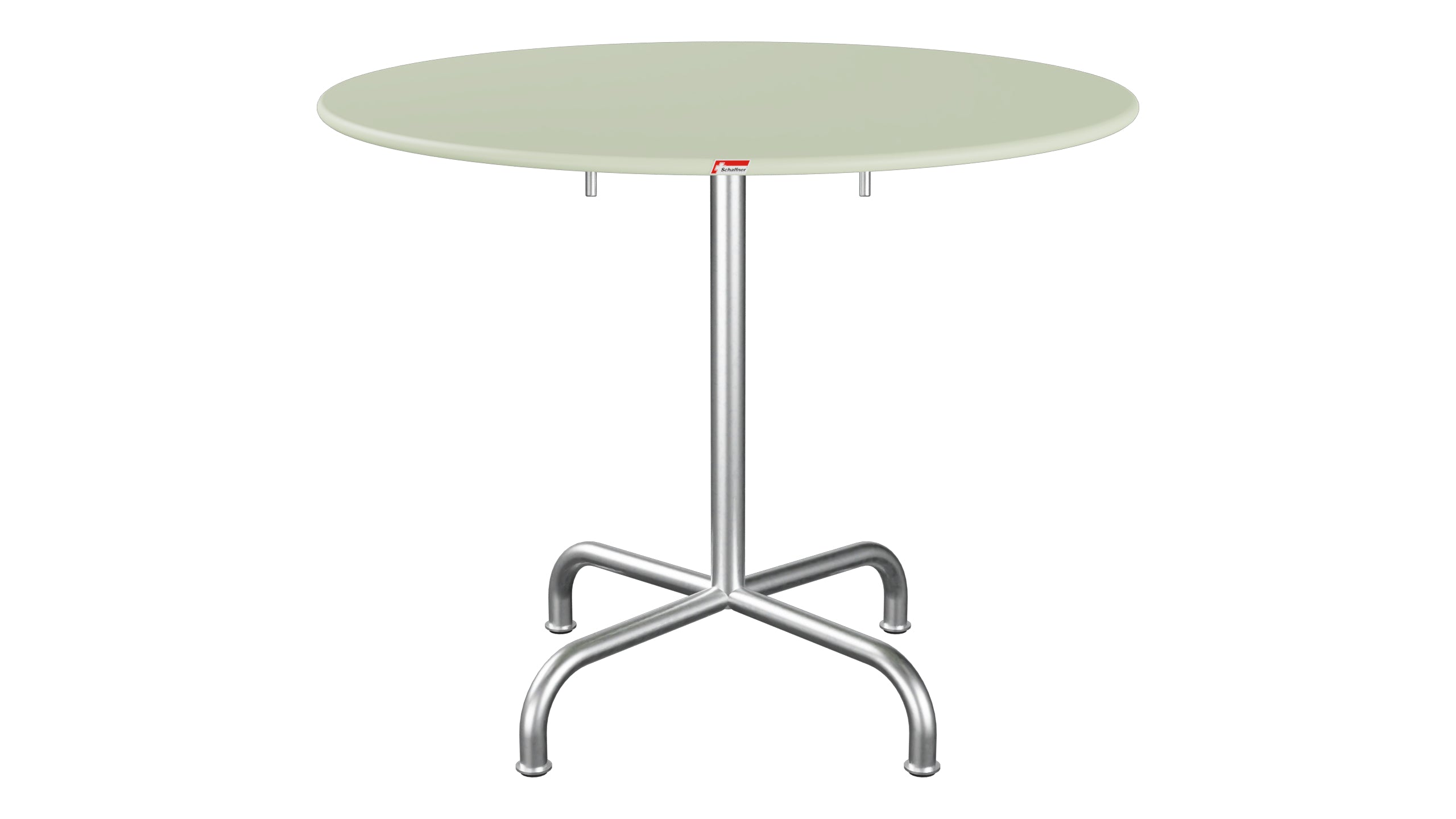 Rigi Metall-Gartentisch ø90 klappbar in Pastellgrün präsentiert im Onlineshop von KAQTU Design AG. Gartentisch ist von Schaffner