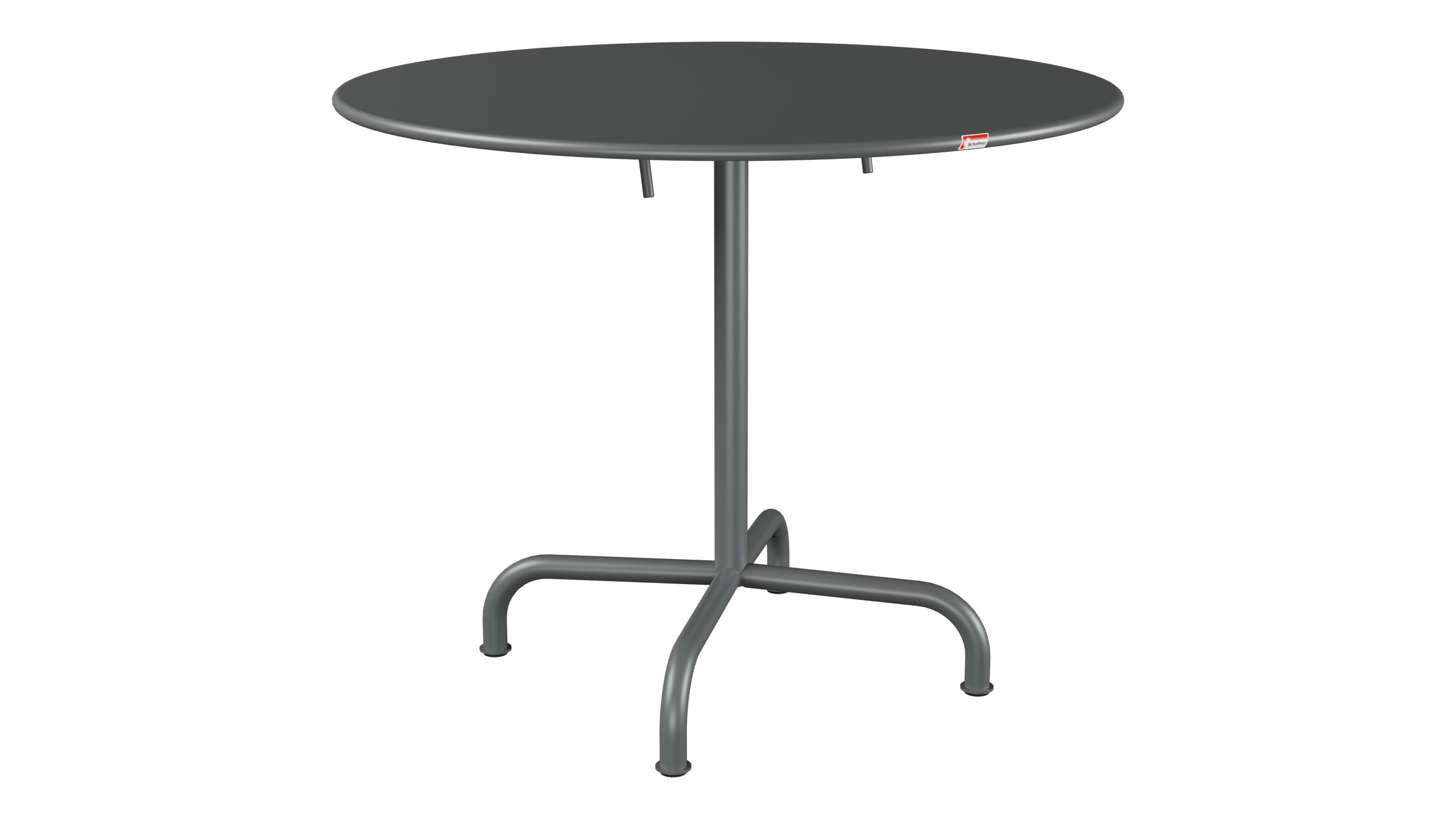 Rigi Metall-Gartentisch ø90 klappbar in Graphit präsentiert im Onlineshop von KAQTU Design AG. Gartentisch ist von Schaffner