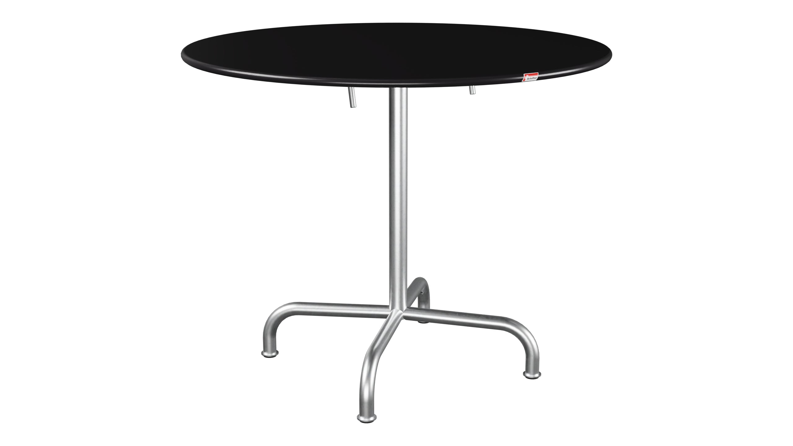 Rigi Metall-Gartentisch ø90 klappbar in Schwarz präsentiert im Onlineshop von KAQTU Design AG. Gartentisch ist von Schaffner