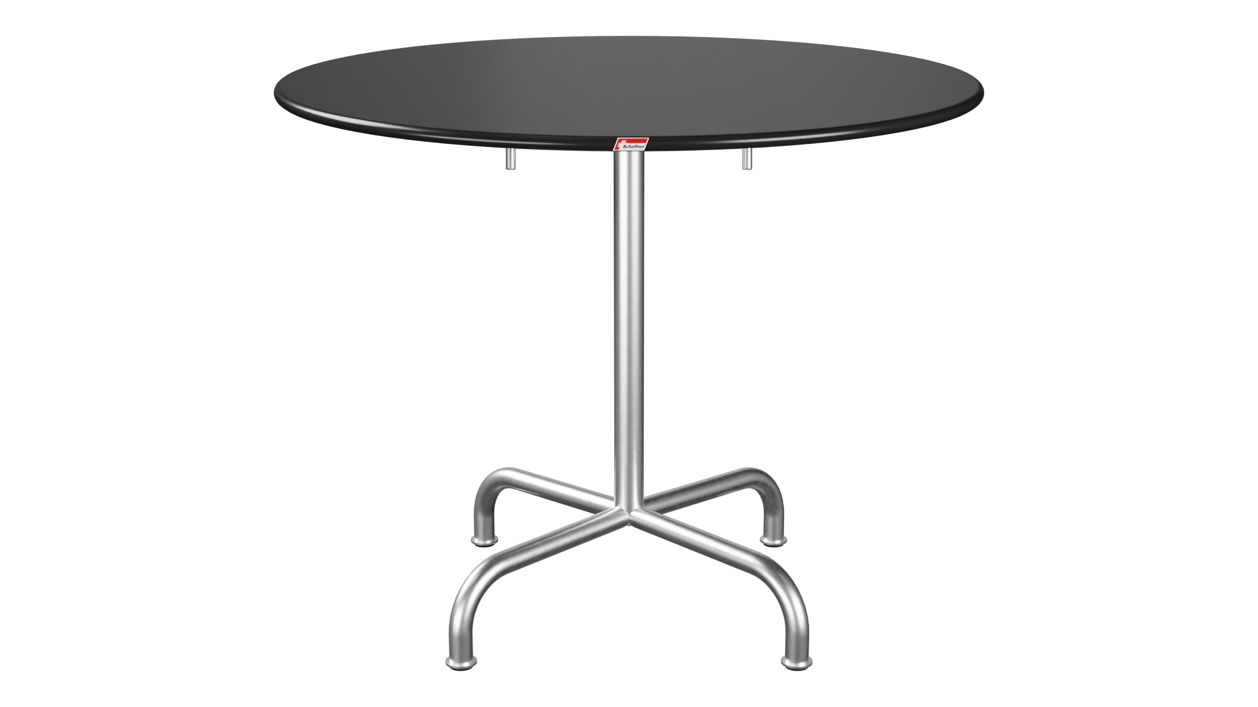 Rigi Metall-Gartentisch ø90 klappbar in Schwarz präsentiert im Onlineshop von KAQTU Design AG. Gartentisch ist von Schaffner