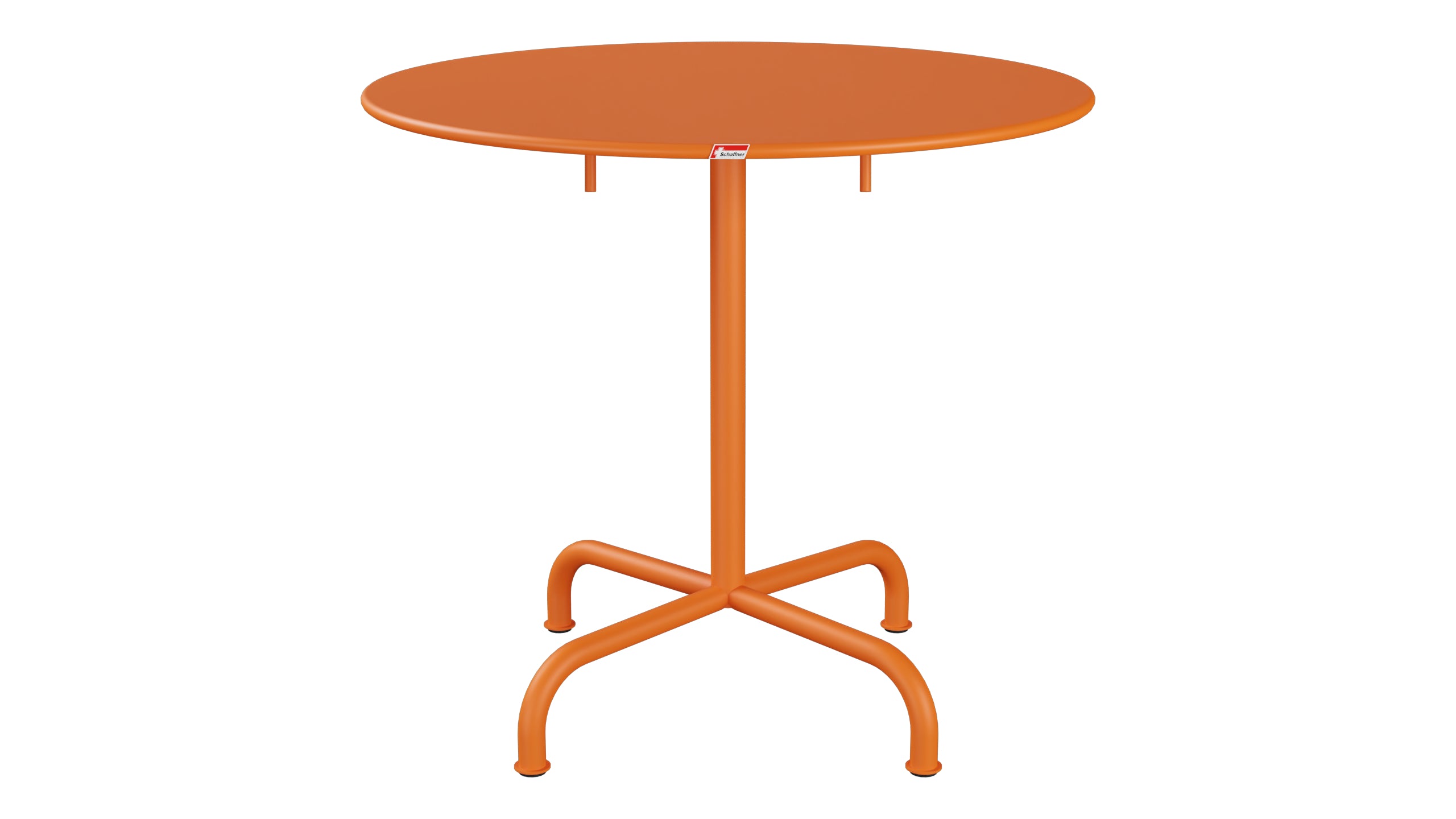 Rigi Metall-Gartentisch ø80 klappbar in Orange präsentiert im Onlineshop von KAQTU Design AG. Gartentisch ist von Schaffner
