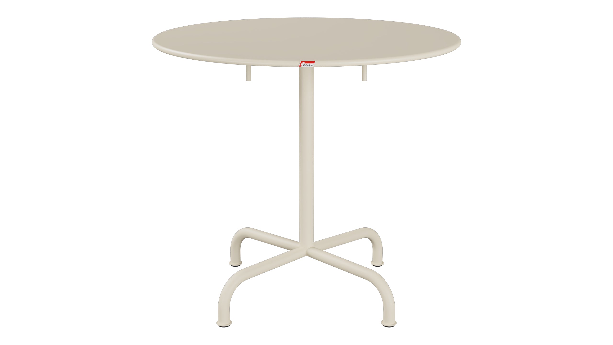 Rigi Metall-Gartentisch ø80 klappbar in Pastellsand präsentiert im Onlineshop von KAQTU Design AG. Gartentisch ist von Schaffner