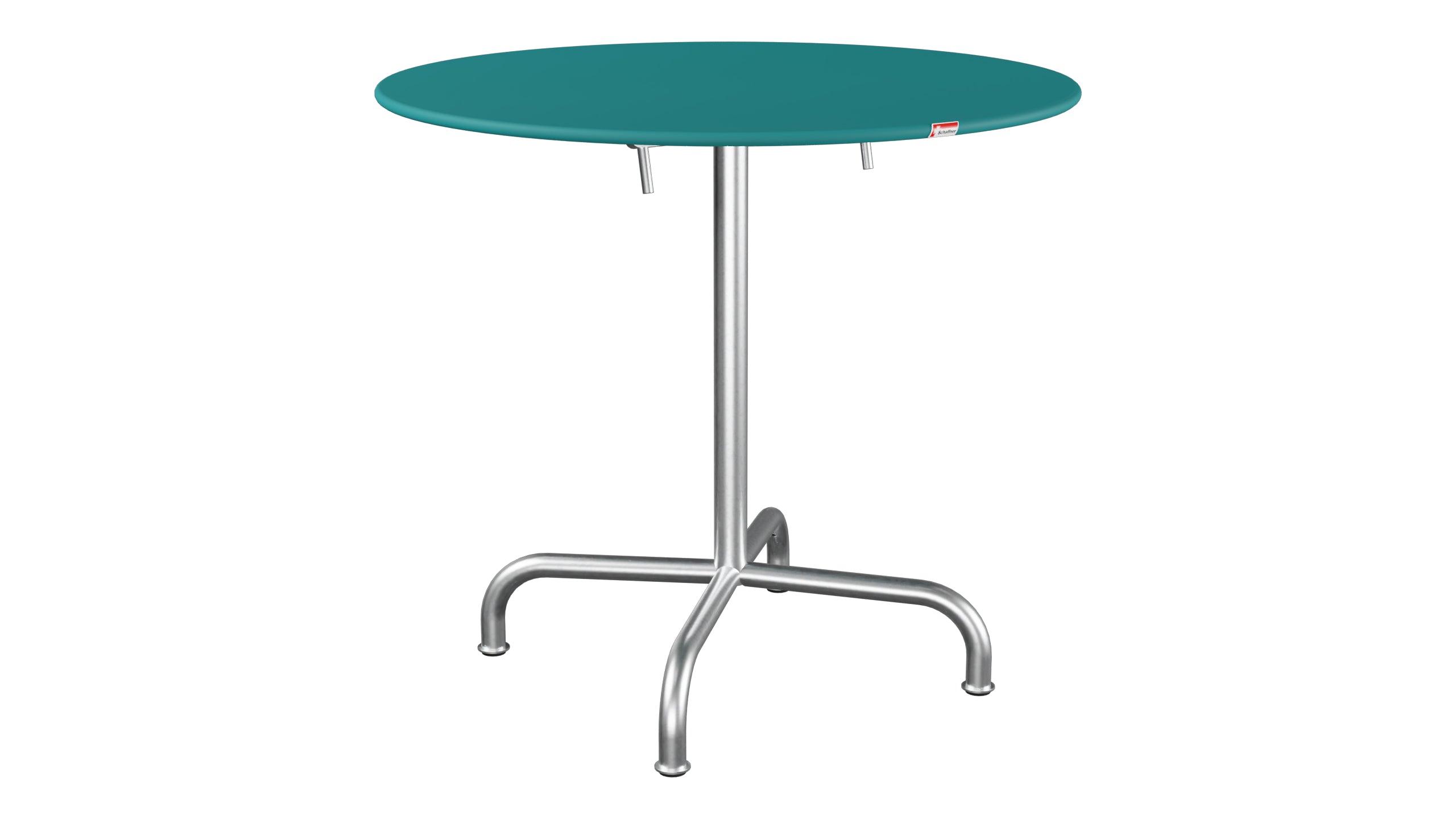Rigi Metall-Gartentisch ø80 klappbar in Kaliblau präsentiert im Onlineshop von KAQTU Design AG. Gartentisch ist von Schaffner
