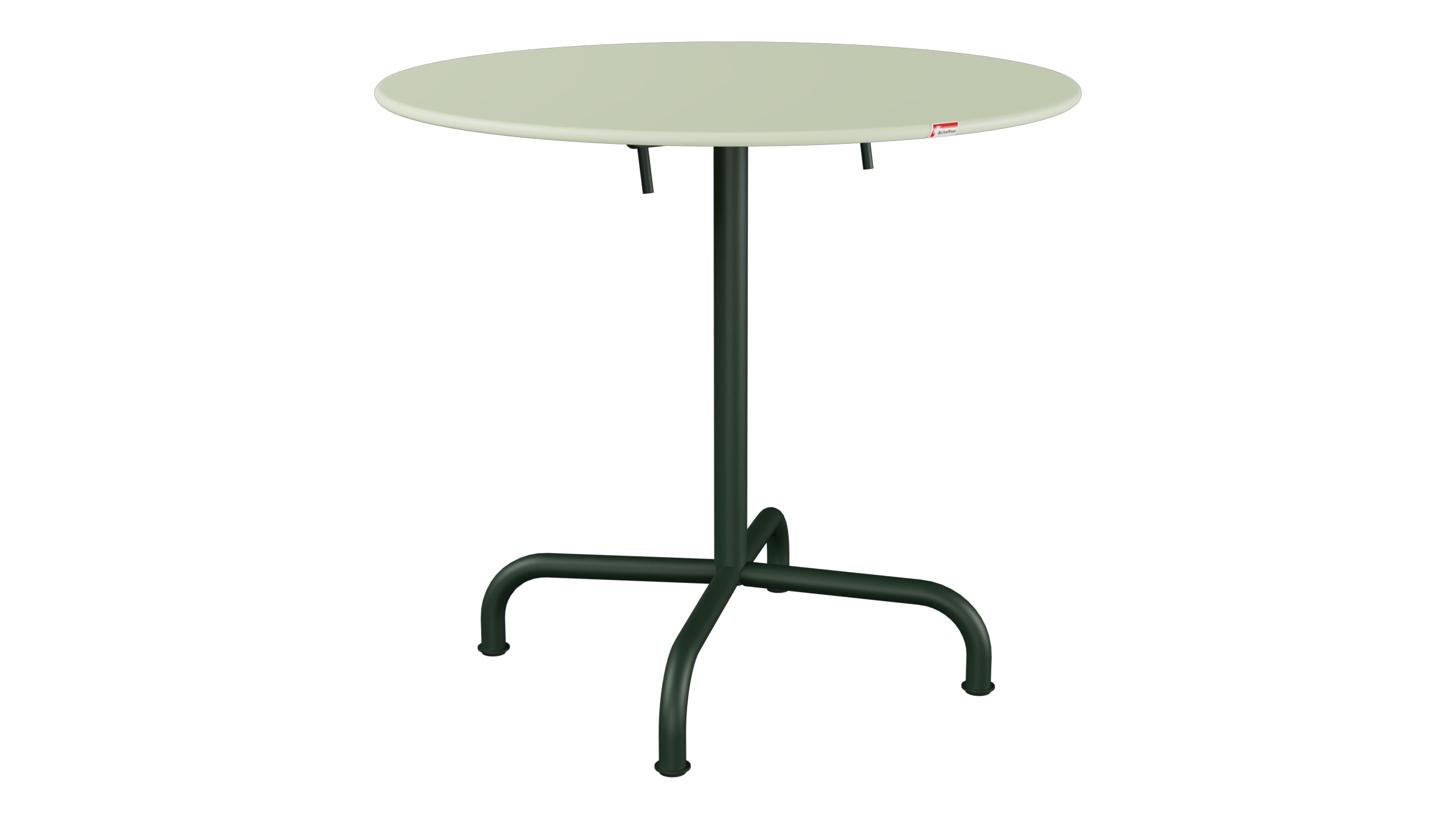 Rigi Metall-Gartentisch ø80 klappbar in Pastellgrün präsentiert im Onlineshop von KAQTU Design AG. Gartentisch ist von Schaffner