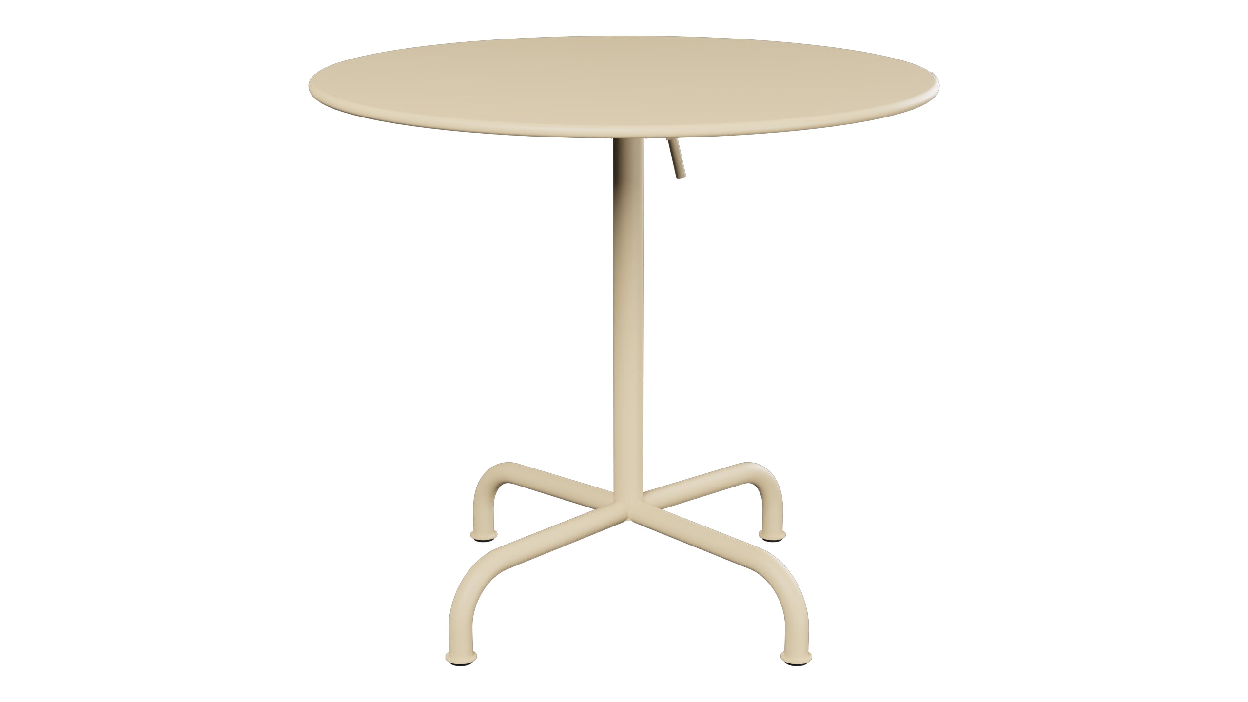 Rigi Metall-Gartentisch ø80 klappbar in Pastellbraun präsentiert im Onlineshop von KAQTU Design AG. Gartentisch ist von Schaffner