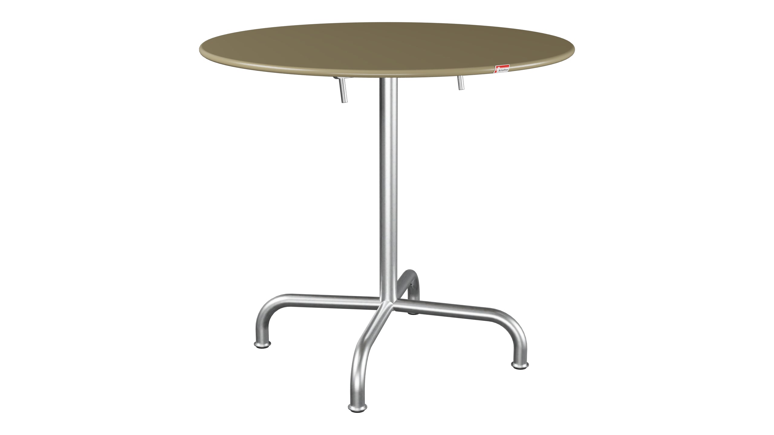 Rigi Metall-Gartentisch ø80 klappbar in Champagner präsentiert im Onlineshop von KAQTU Design AG. Gartentisch ist von Schaffner