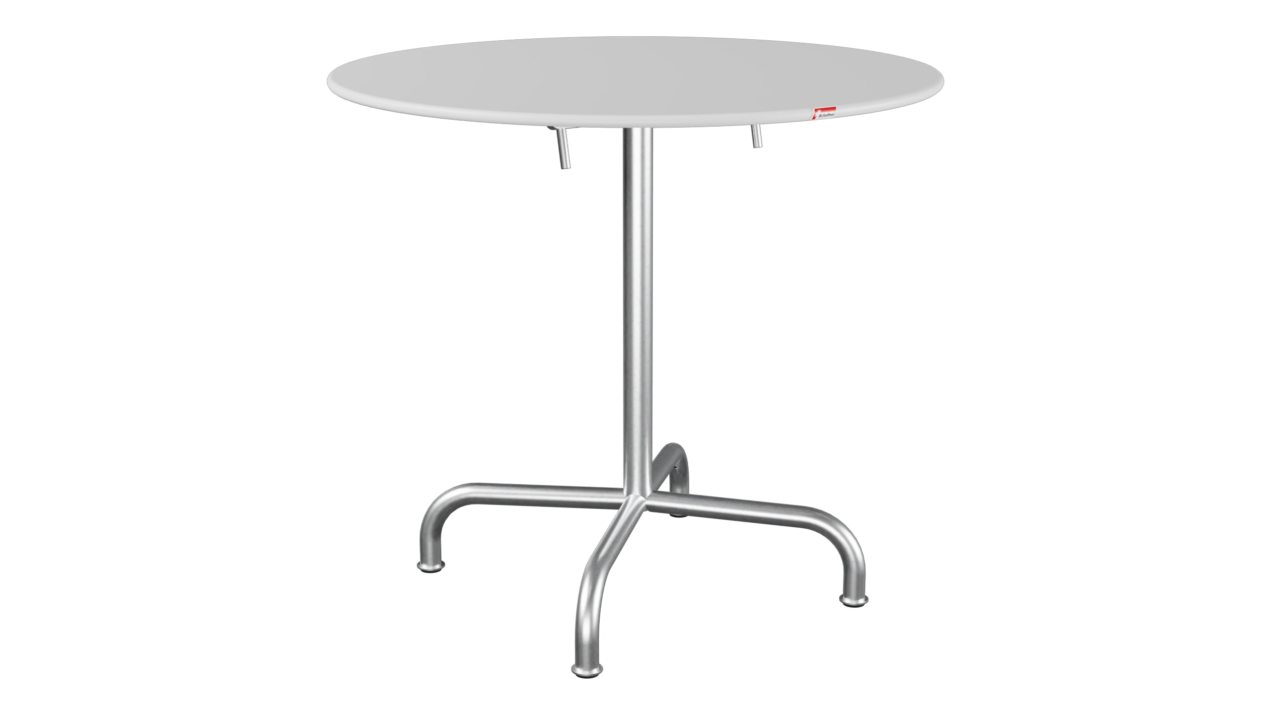 Rigi Metall-Gartentisch ø80 klappbar in Weiss präsentiert im Onlineshop von KAQTU Design AG. Gartentisch ist von Schaffner