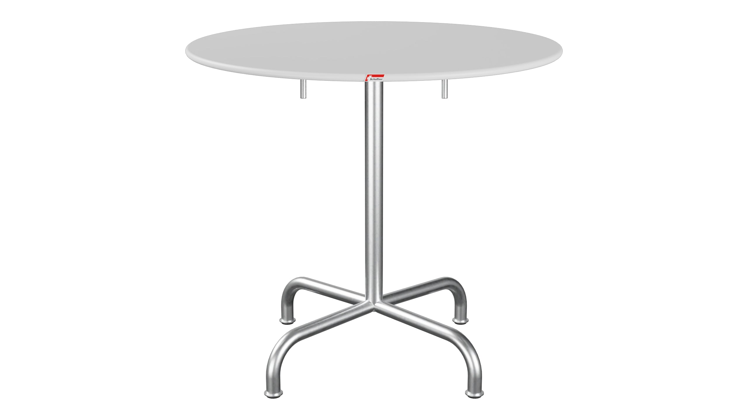Rigi Metall-Gartentisch ø80 klappbar in Weiss präsentiert im Onlineshop von KAQTU Design AG. Gartentisch ist von Schaffner