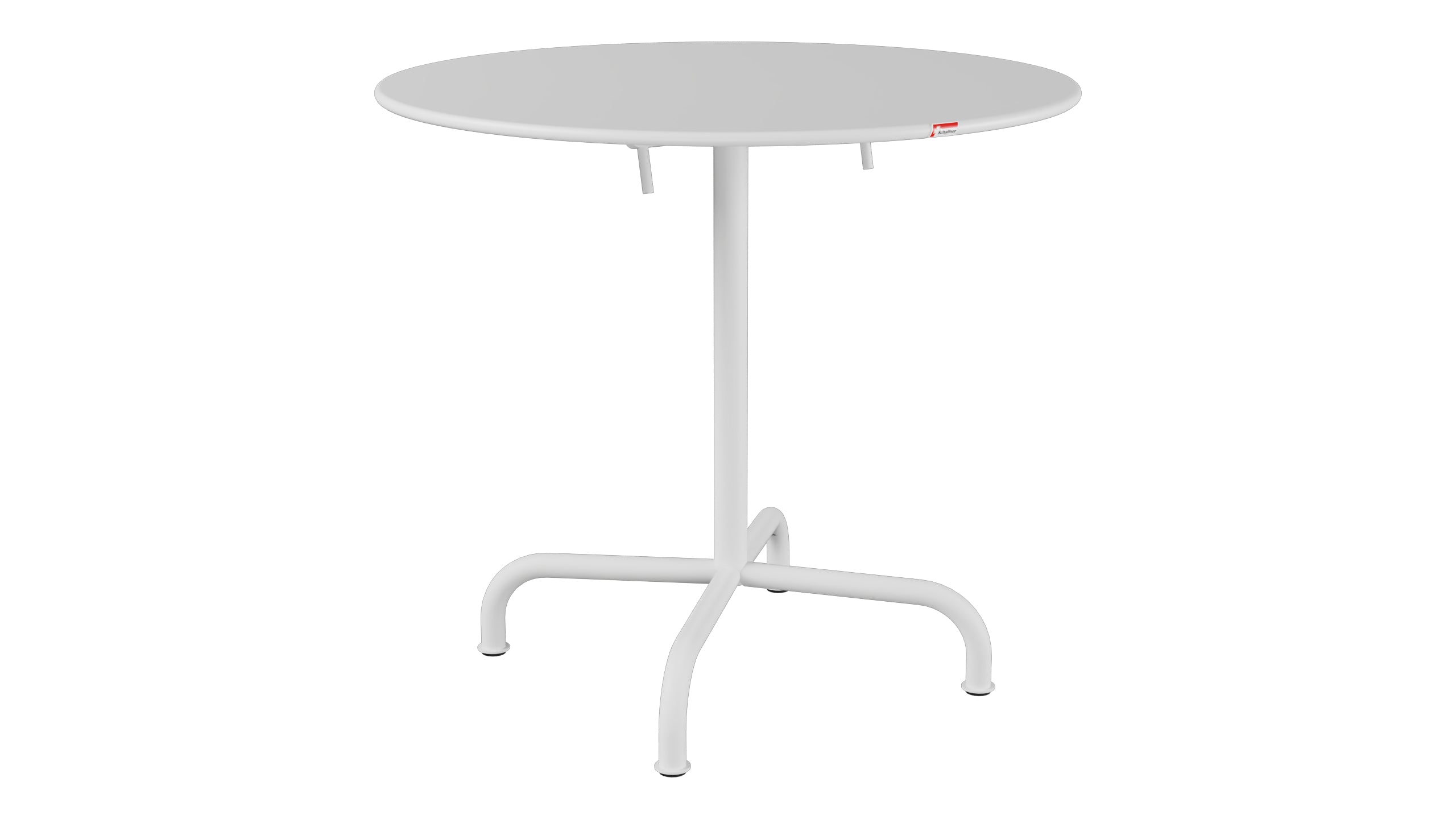 Rigi Metall-Gartentisch ø80 klappbar in Weiss präsentiert im Onlineshop von KAQTU Design AG. Gartentisch ist von Schaffner
