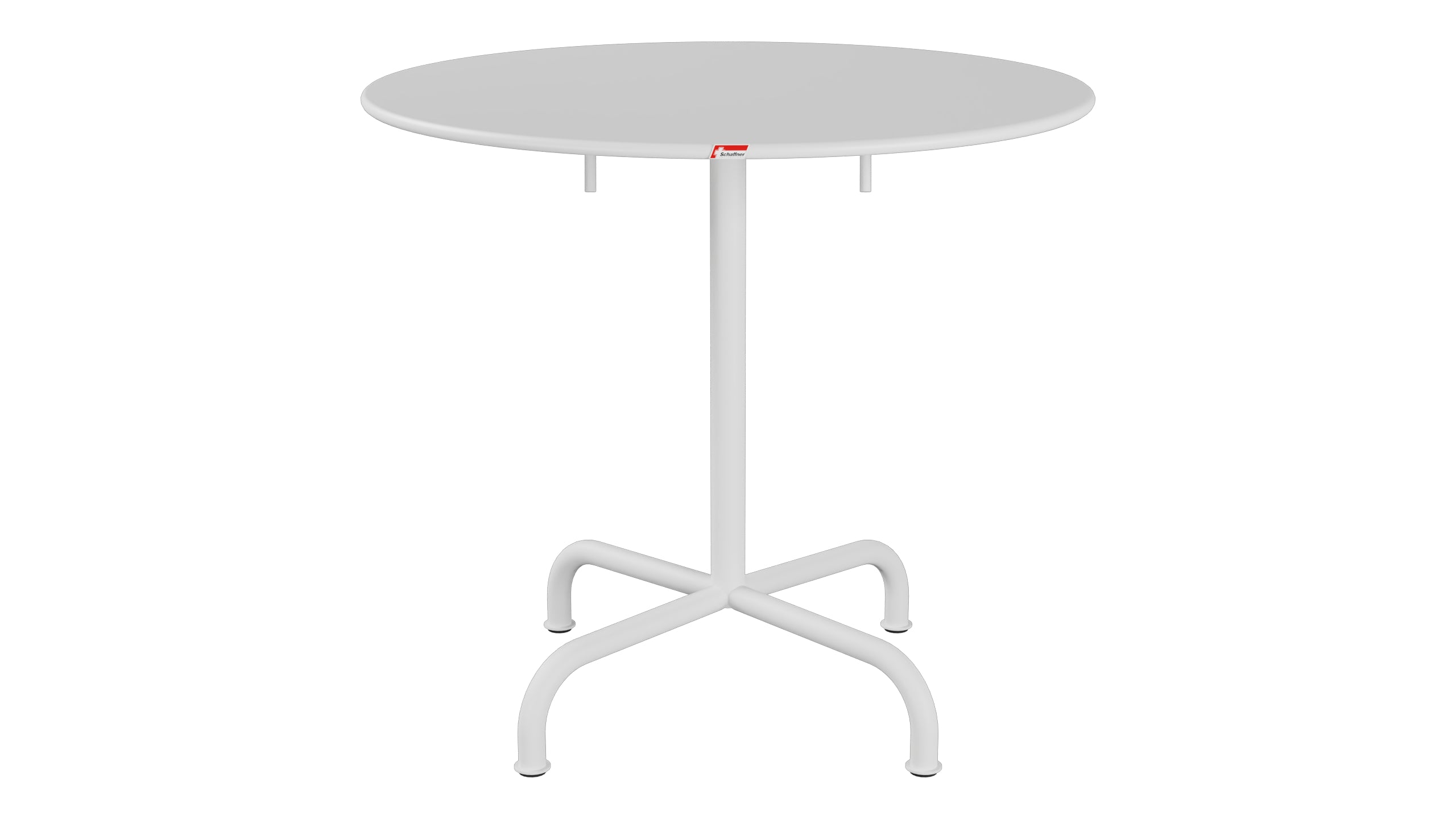 Rigi Metall-Gartentisch ø80 klappbar in Weiss präsentiert im Onlineshop von KAQTU Design AG. Gartentisch ist von Schaffner