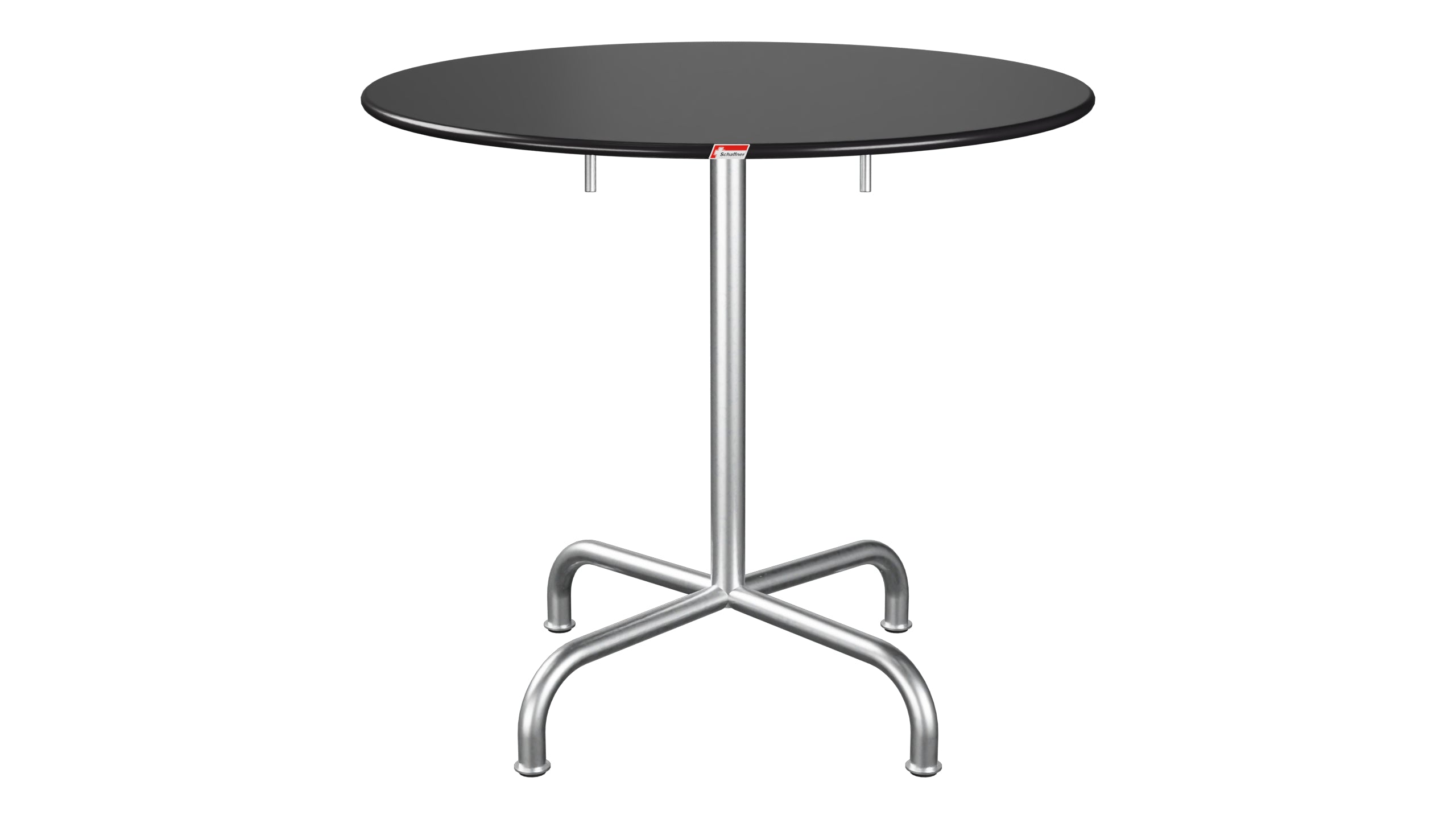 Rigi Metall-Gartentisch ø80 klappbar in Schwarz präsentiert im Onlineshop von KAQTU Design AG. Gartentisch ist von Schaffner