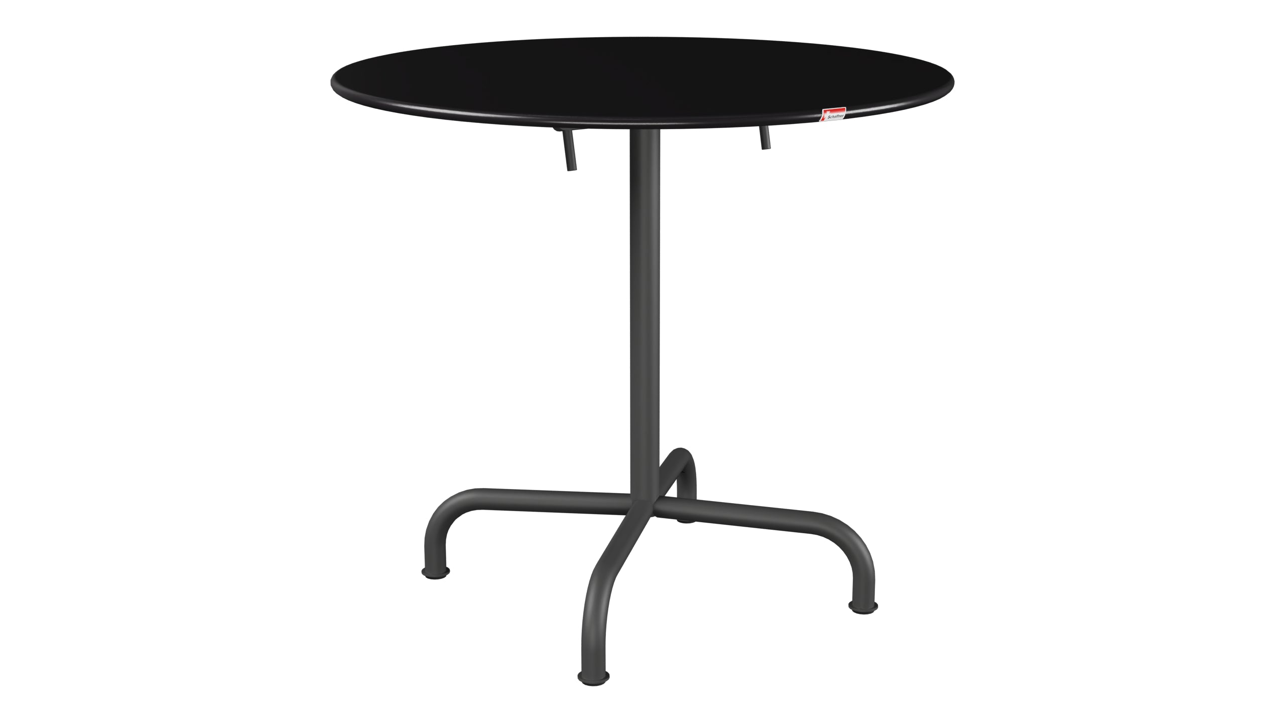 Rigi Metall-Gartentisch ø80 klappbar in Schwarz präsentiert im Onlineshop von KAQTU Design AG. Gartentisch ist von Schaffner