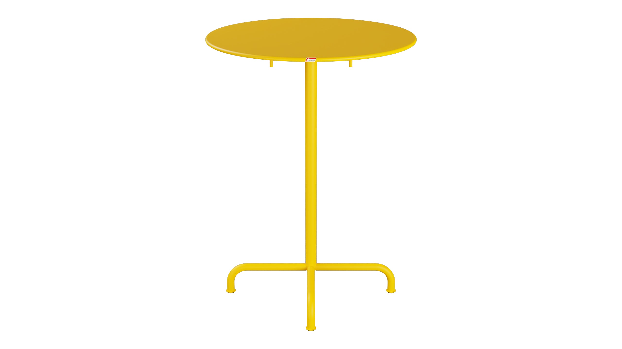 Rigi Metall-Stehtisch Outdoor ø80 / 110 klappbar in Gelb präsentiert im Onlineshop von KAQTU Design AG. Hochtisch Outdoor ist von Schaffner