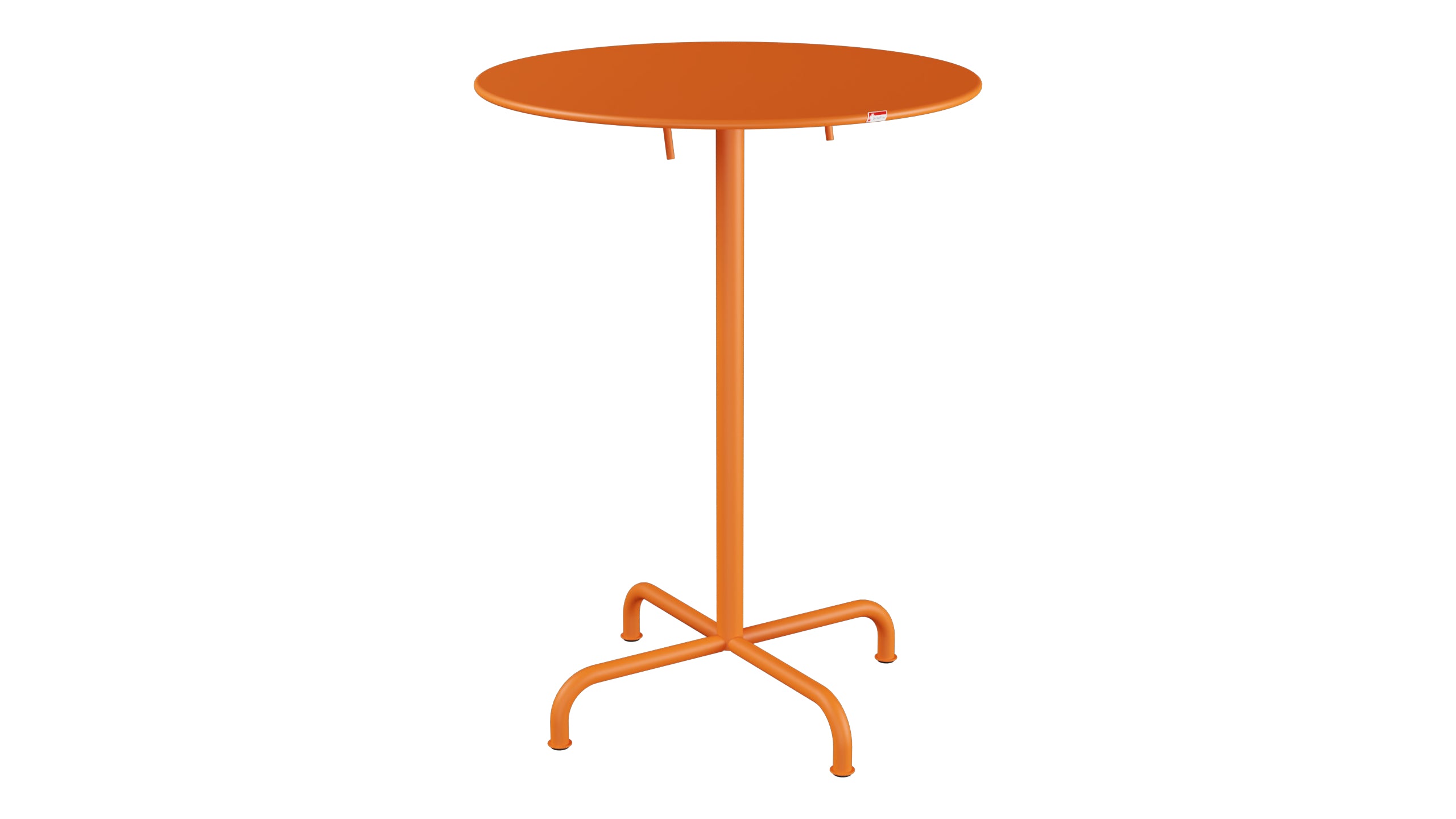 Rigi Metall-Stehtisch Outdoor ø80 / 110 klappbar in Orange präsentiert im Onlineshop von KAQTU Design AG. Hochtisch Outdoor ist von Schaffner