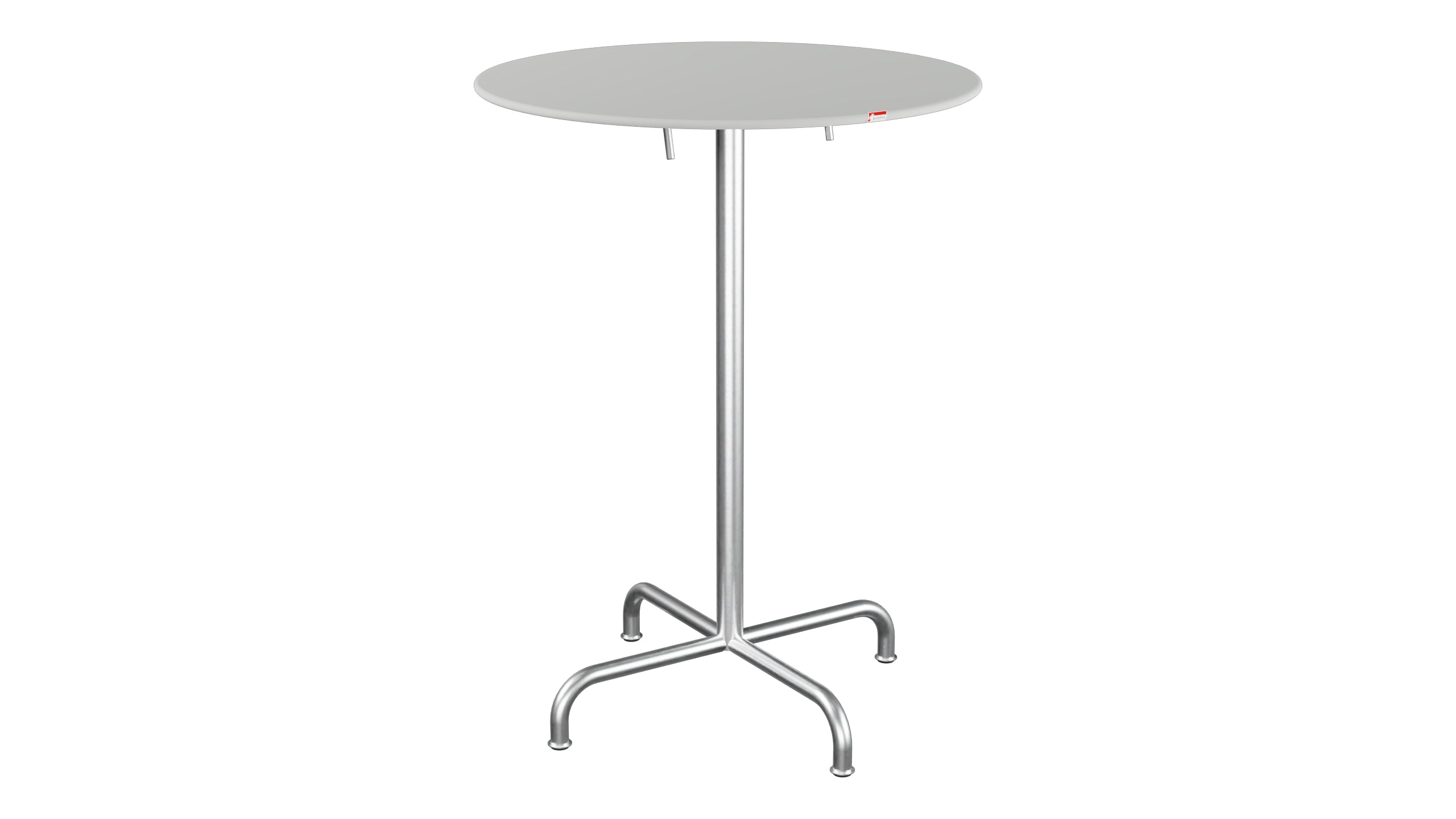 Rigi Metall-Stehtisch Outdoor ø80 / 110 klappbar in Alusilber präsentiert im Onlineshop von KAQTU Design AG. Hochtisch Outdoor ist von Schaffner