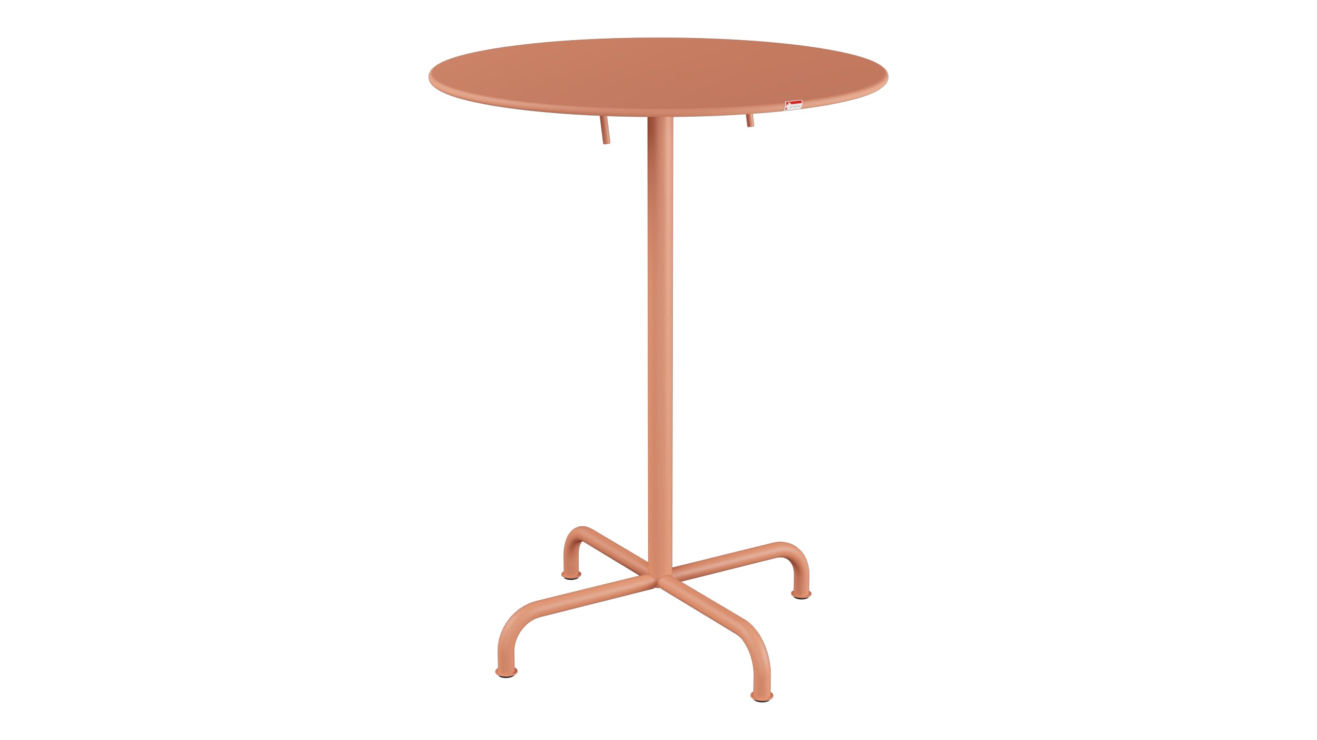 Rigi Metall-Stehtisch Outdoor ø80 / 110 klappbar in Pastellterracotta präsentiert im Onlineshop von KAQTU Design AG. Hochtisch Outdoor ist von Schaffner