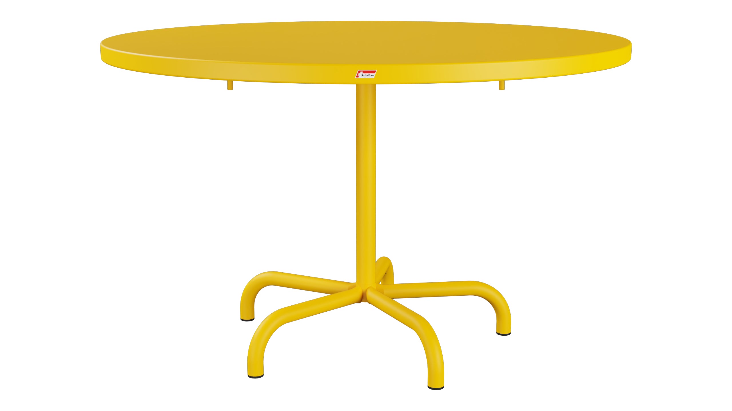 Säntis Metall-Gartentisch ø117 klappbar in Gelb präsentiert im Onlineshop von KAQTU Design AG. Gartentisch ist von Schaffner
