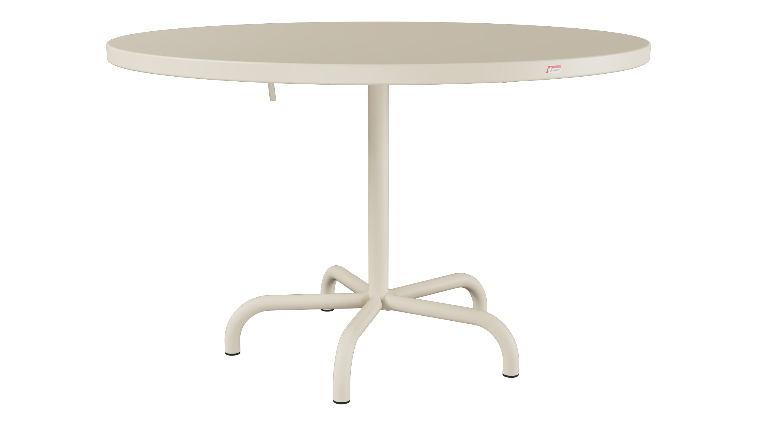 Säntis Metall-Gartentisch ø117 klappbar in Pastellsand präsentiert im Onlineshop von KAQTU Design AG. Gartentisch ist von Schaffner