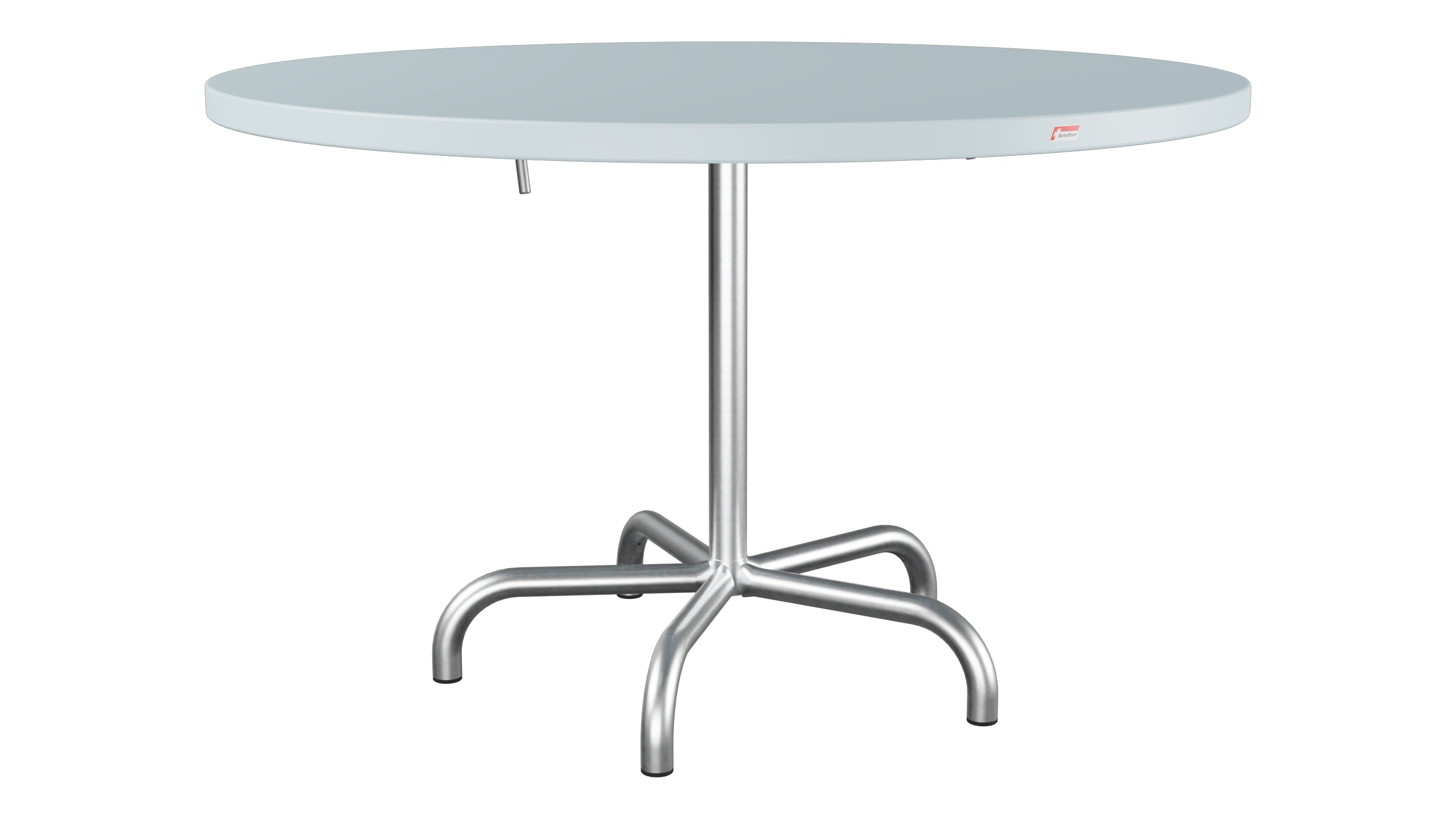 Säntis Metall-Gartentisch ø117 klappbar in Pastellblau präsentiert im Onlineshop von KAQTU Design AG. Gartentisch ist von Schaffner