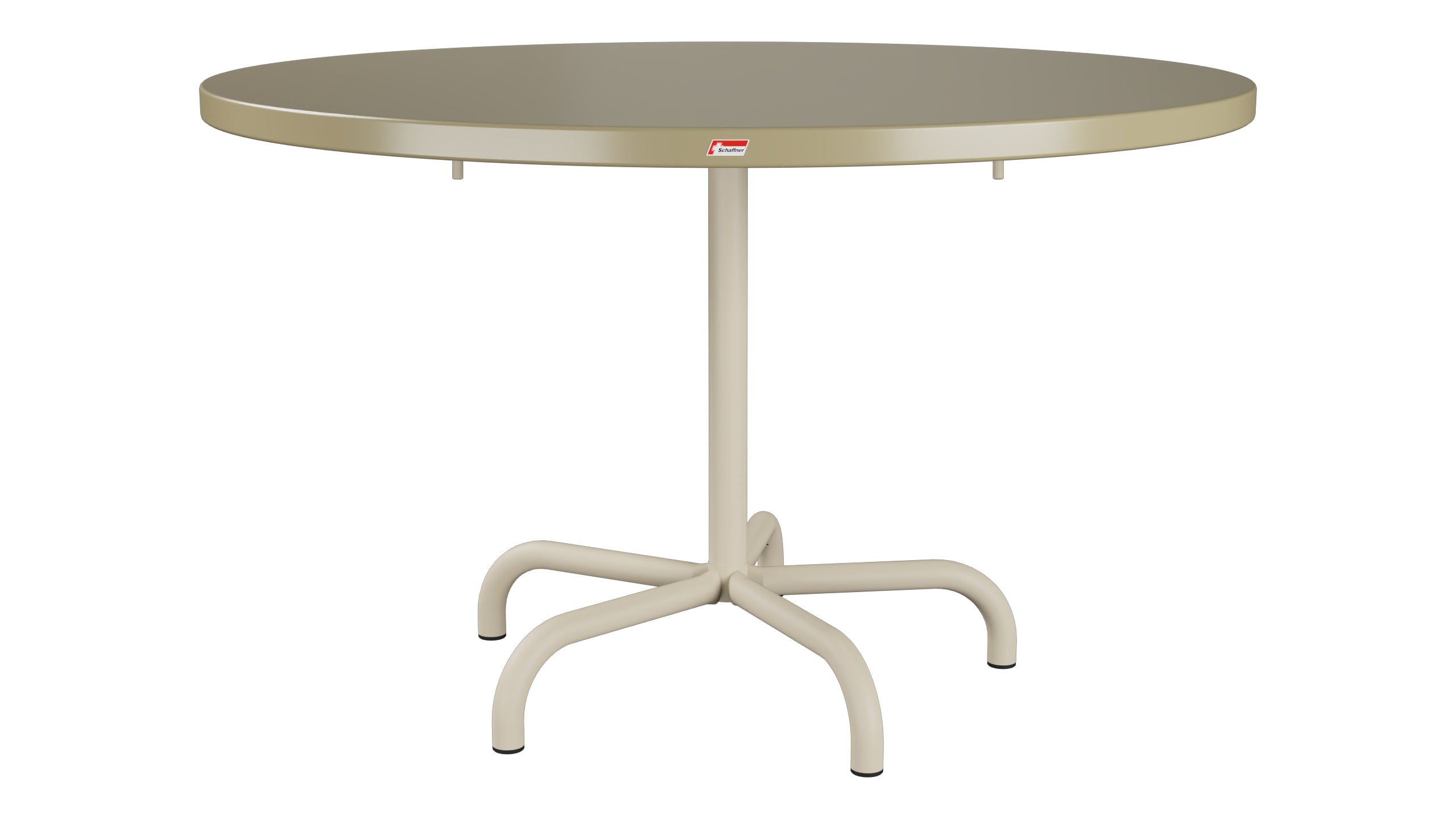 Säntis Metall-Gartentisch ø117 klappbar in Champagner präsentiert im Onlineshop von KAQTU Design AG. Gartentisch ist von Schaffner