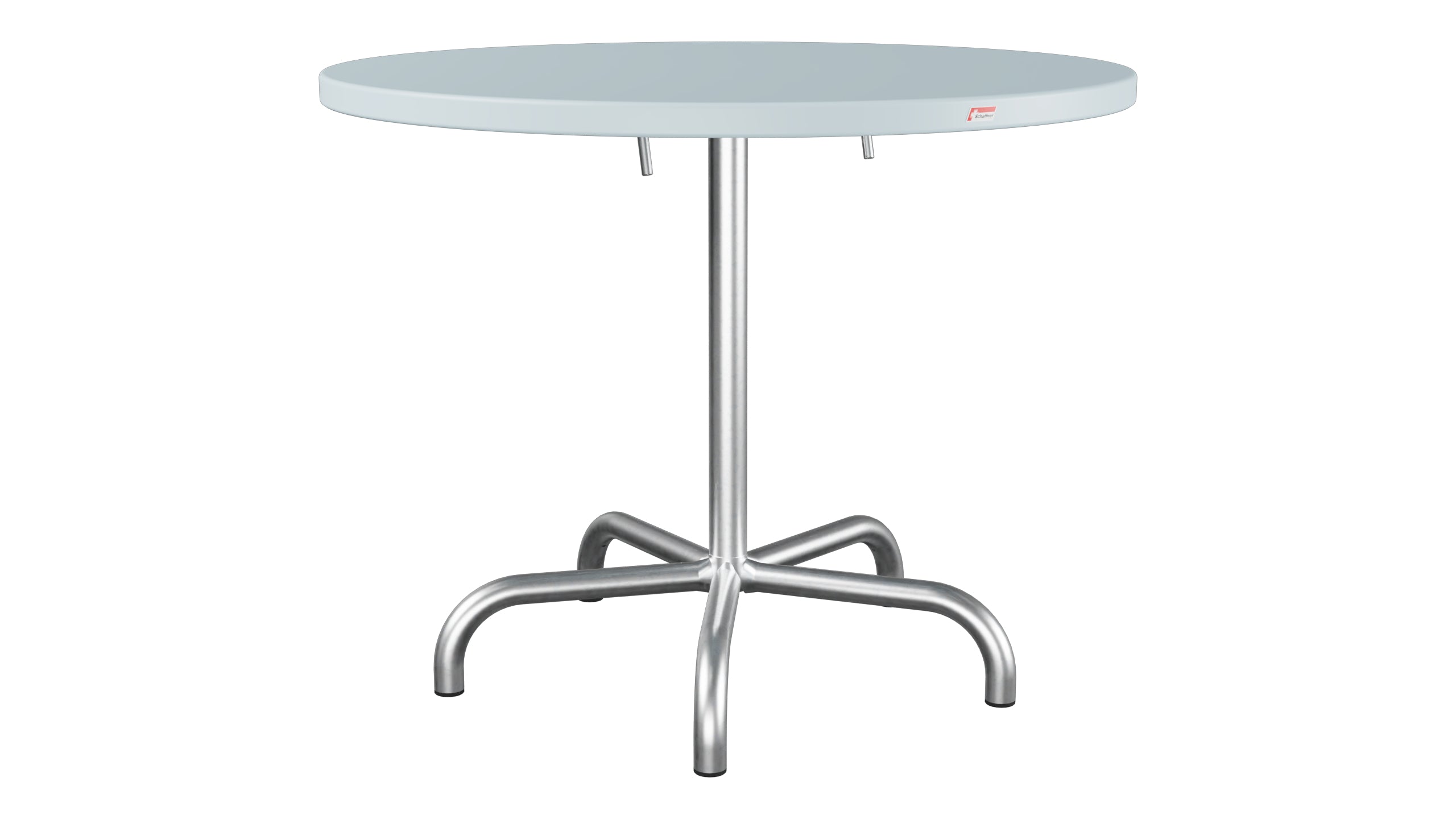 Säntis Metall-Gartentisch ø92 klappbar in Pastellblau präsentiert im Onlineshop von KAQTU Design AG. Gartentisch ist von Schaffner