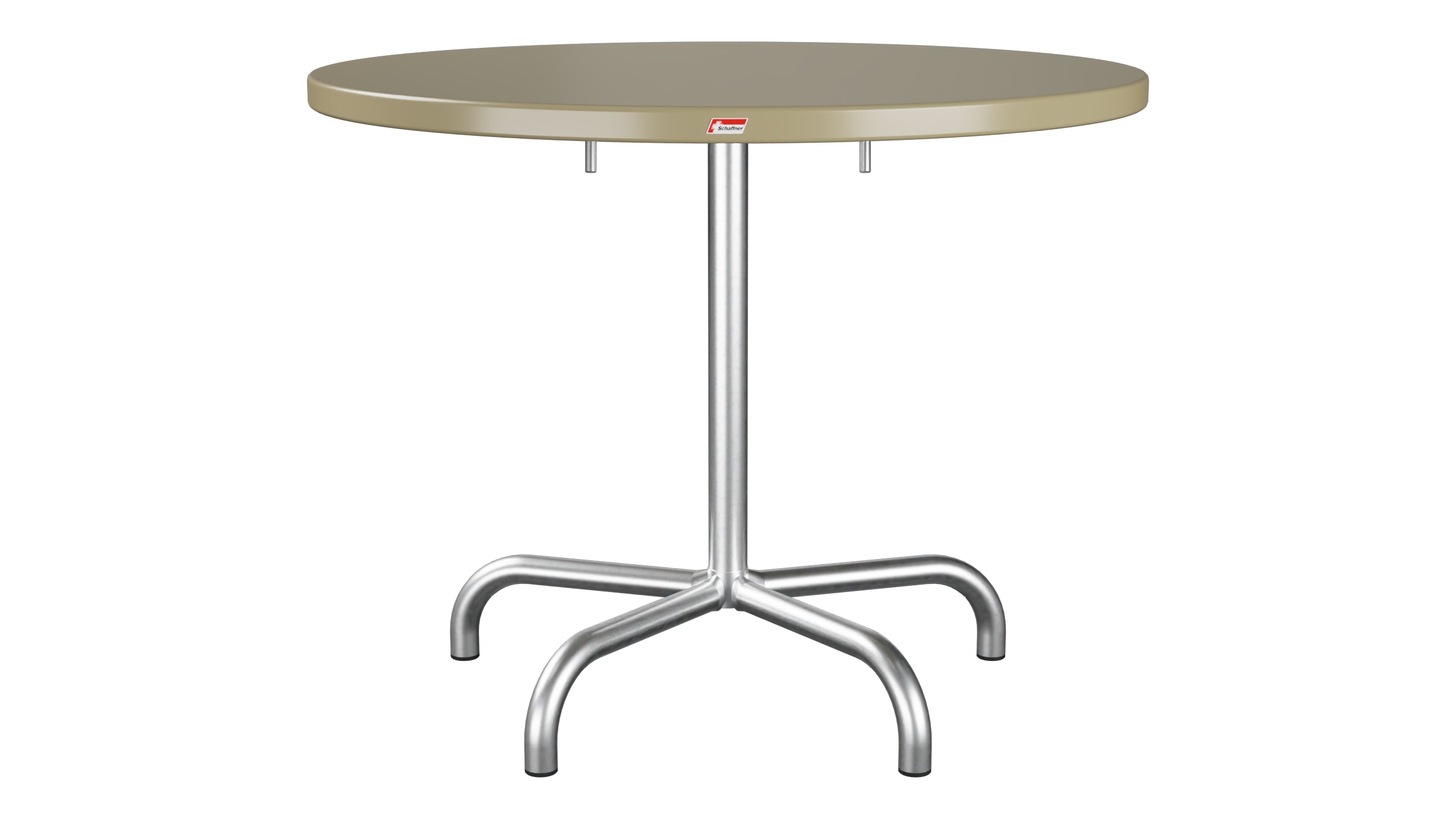 Säntis Metall-Gartentisch ø92 klappbar in Champagner präsentiert im Onlineshop von KAQTU Design AG. Gartentisch ist von Schaffner