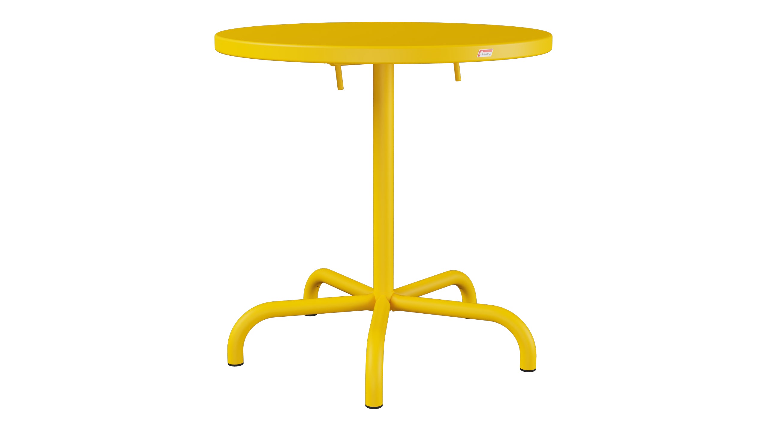 Säntis Metall-Gartentisch ø72 klappbar in Gelb präsentiert im Onlineshop von KAQTU Design AG. Gartentisch ist von Schaffner