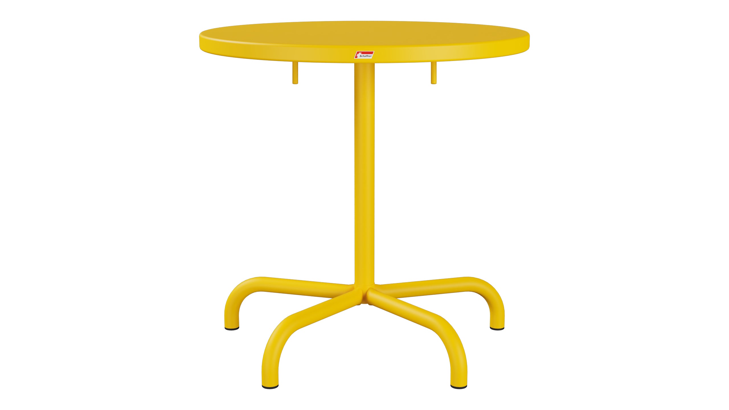 Säntis Metall-Gartentisch ø72 klappbar in Gelb präsentiert im Onlineshop von KAQTU Design AG. Gartentisch ist von Schaffner