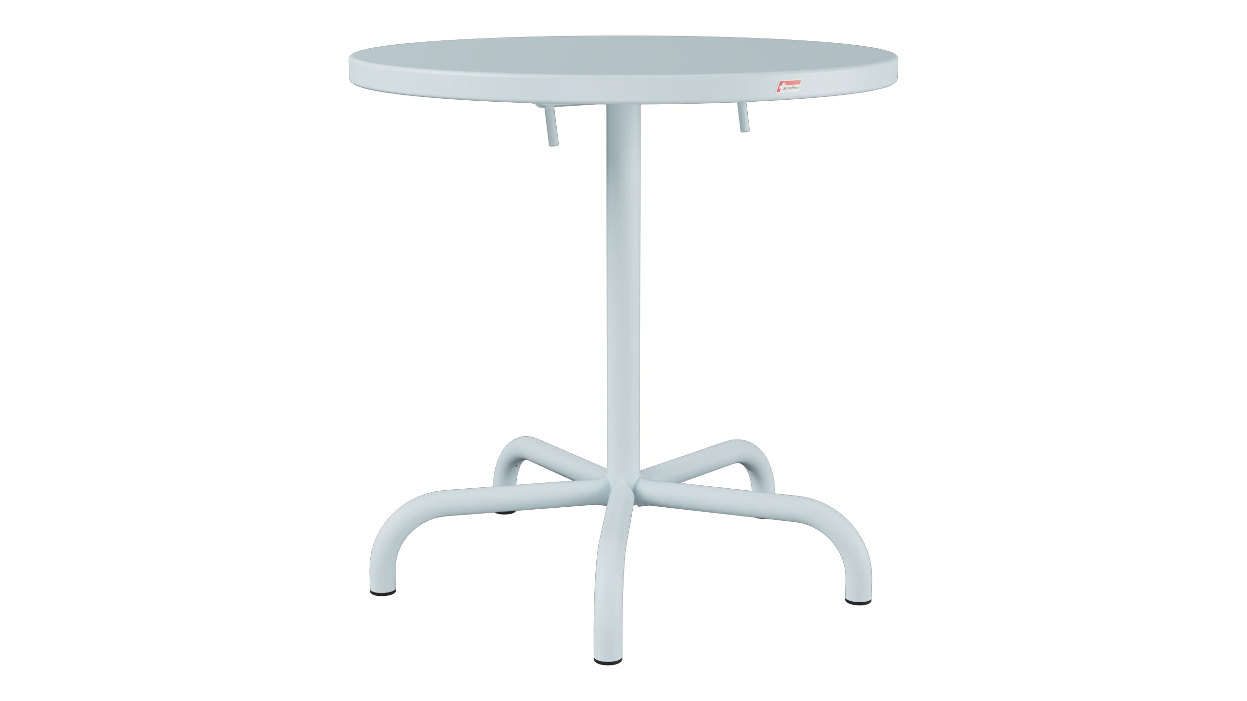 Säntis Metall-Gartentisch ø72 klappbar in Pastellblau präsentiert im Onlineshop von KAQTU Design AG. Gartentisch ist von Schaffner