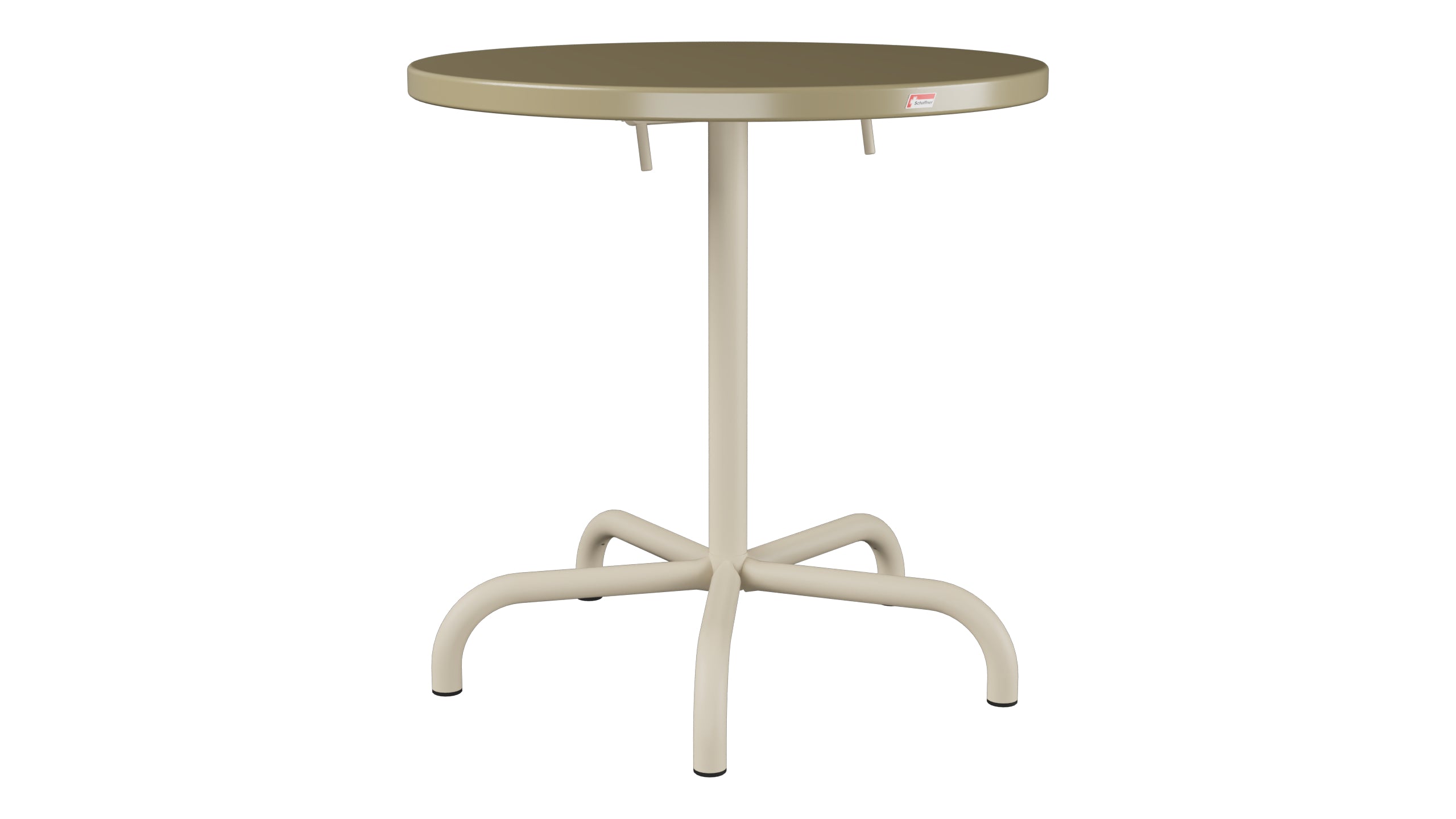 Säntis Metall-Gartentisch ø72 klappbar in Champagner präsentiert im Onlineshop von KAQTU Design AG. Gartentisch ist von Schaffner