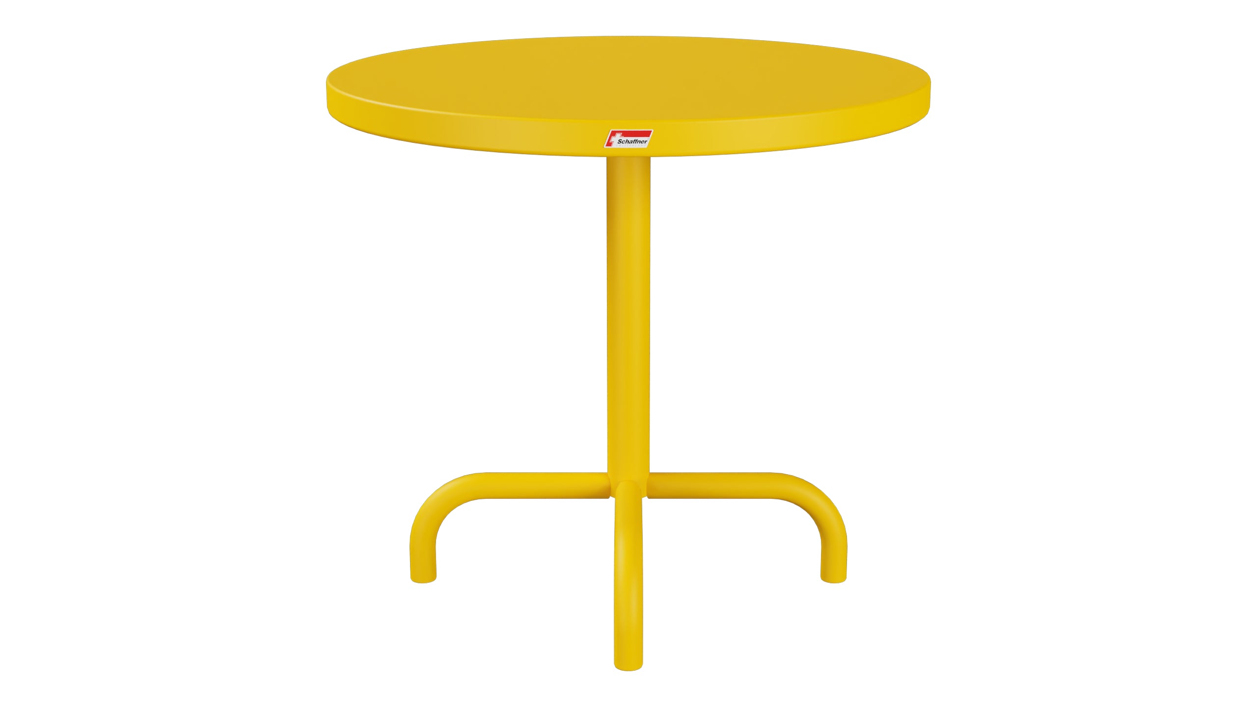 Säntis Metall-Beistelltisch Outdoor ø54 / 50 in Gelb präsentiert im Onlineshop von KAQTU Design AG. Beistelltisch Outdoor ist von Schaffner