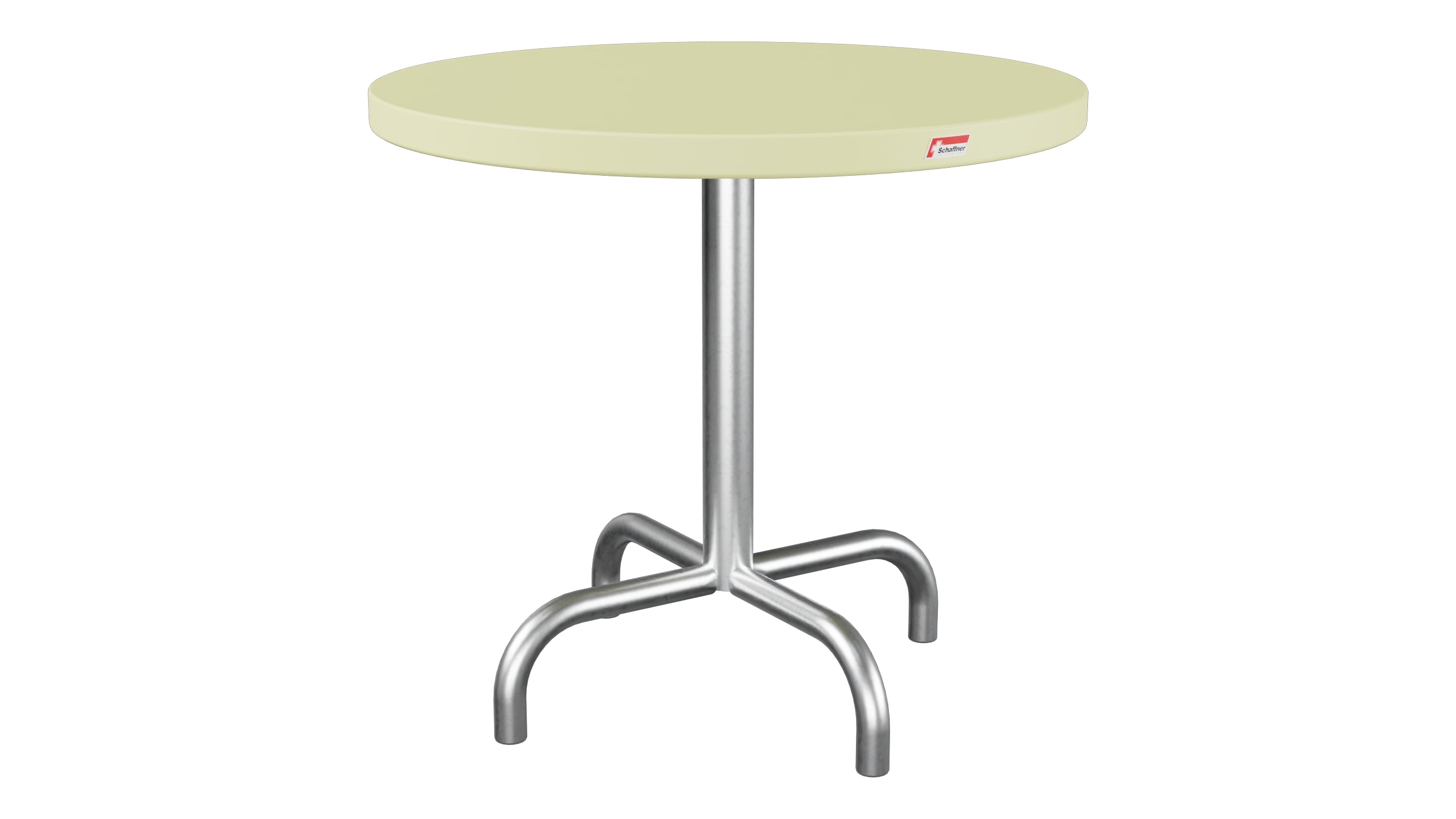 Säntis Metall-Beistelltisch Outdoor ø54 / 50 in Buchsbaumgelb präsentiert im Onlineshop von KAQTU Design AG. Beistelltisch Outdoor ist von Schaffner