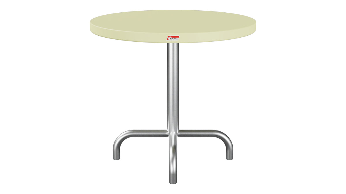 Säntis Metall-Beistelltisch Outdoor ø54 / 50 in Buchsbaumgelb präsentiert im Onlineshop von KAQTU Design AG. Beistelltisch Outdoor ist von Schaffner