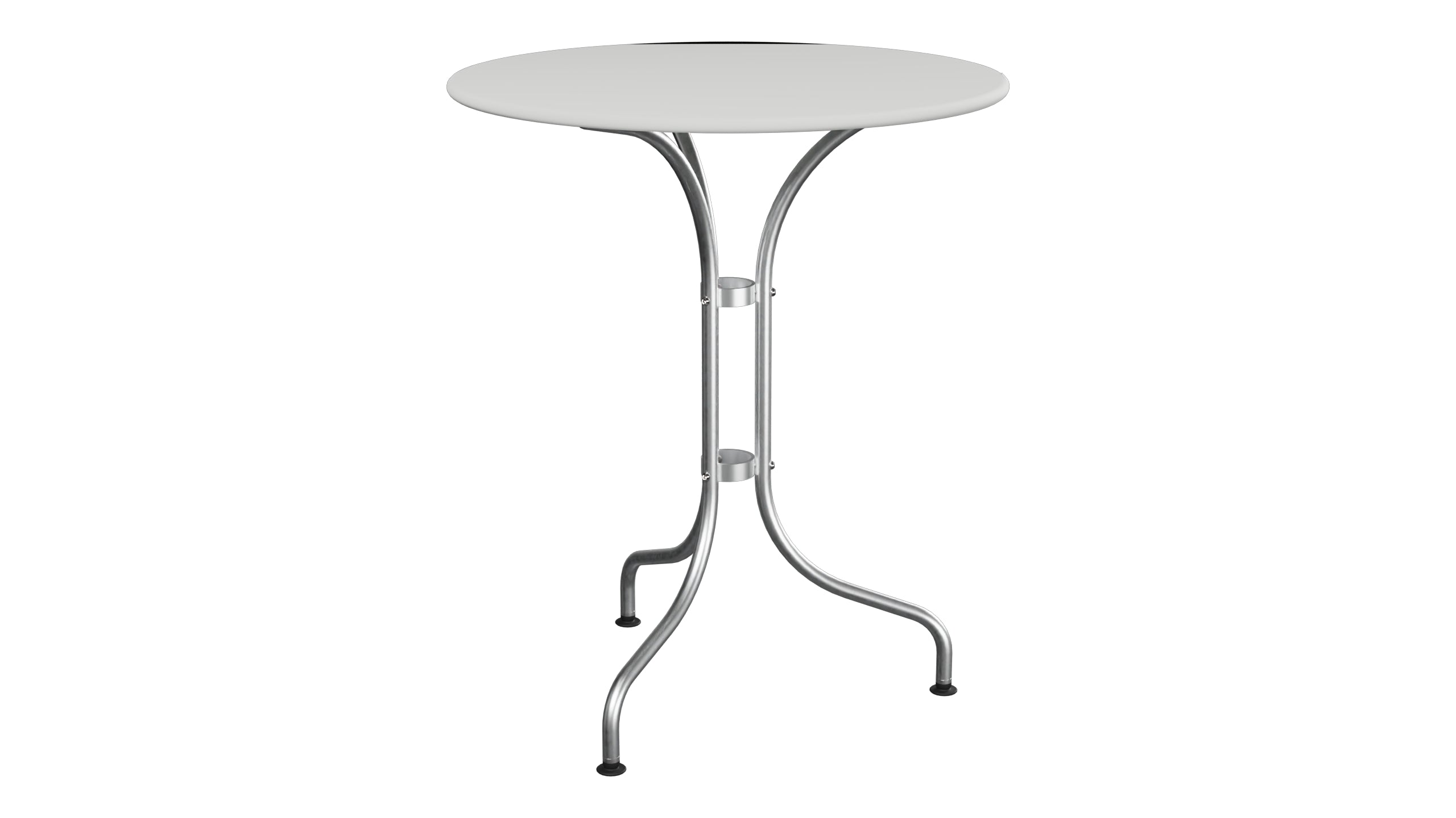 St. Moritz Metall-Gartentisch ø60 in Alusilber präsentiert im Onlineshop von KAQTU Design AG. Gartentisch ist von Schaffner