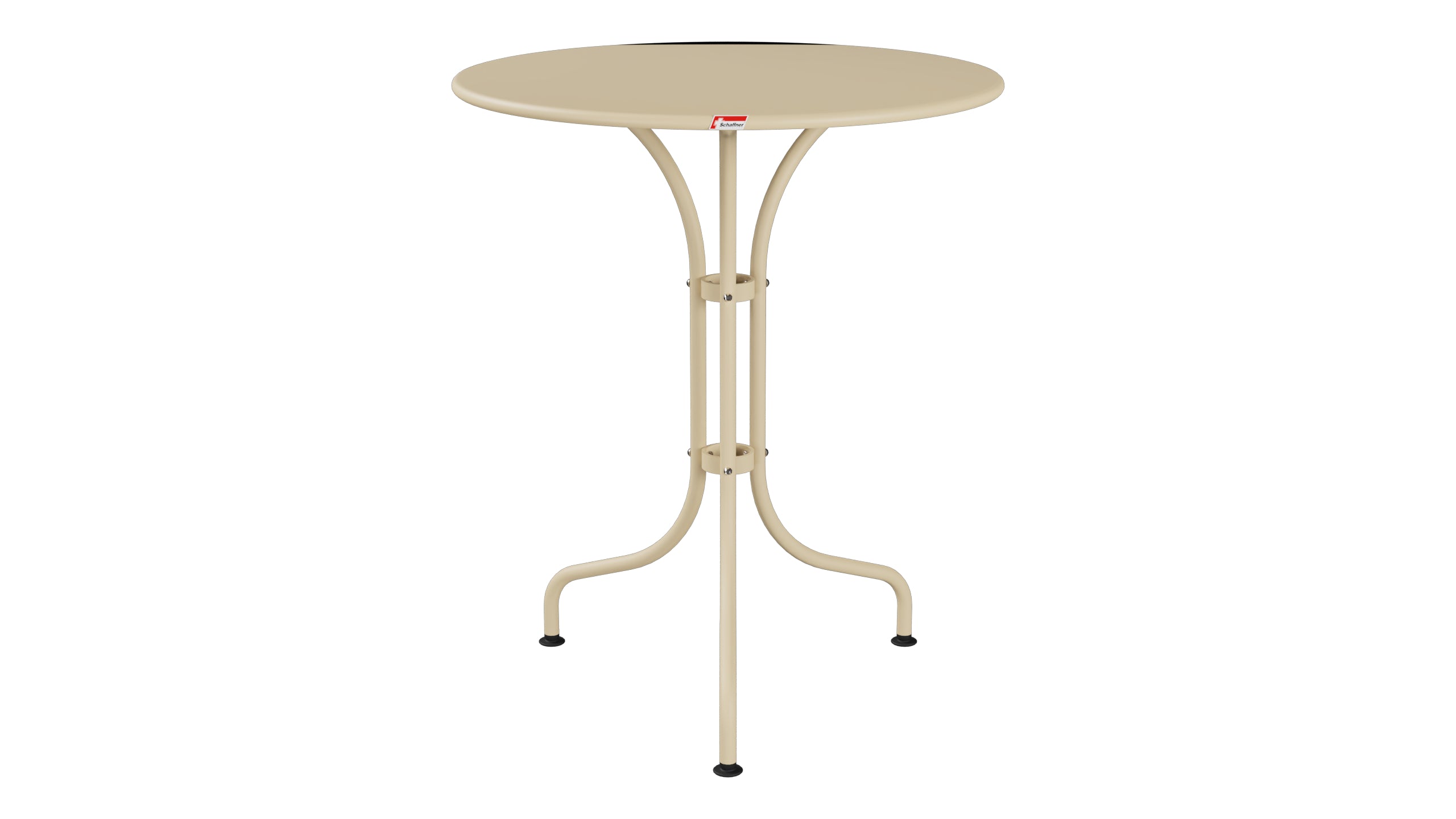 St. Moritz Metall-Gartentisch ø60 in Pastellbraun präsentiert im Onlineshop von KAQTU Design AG. Gartentisch ist von Schaffner