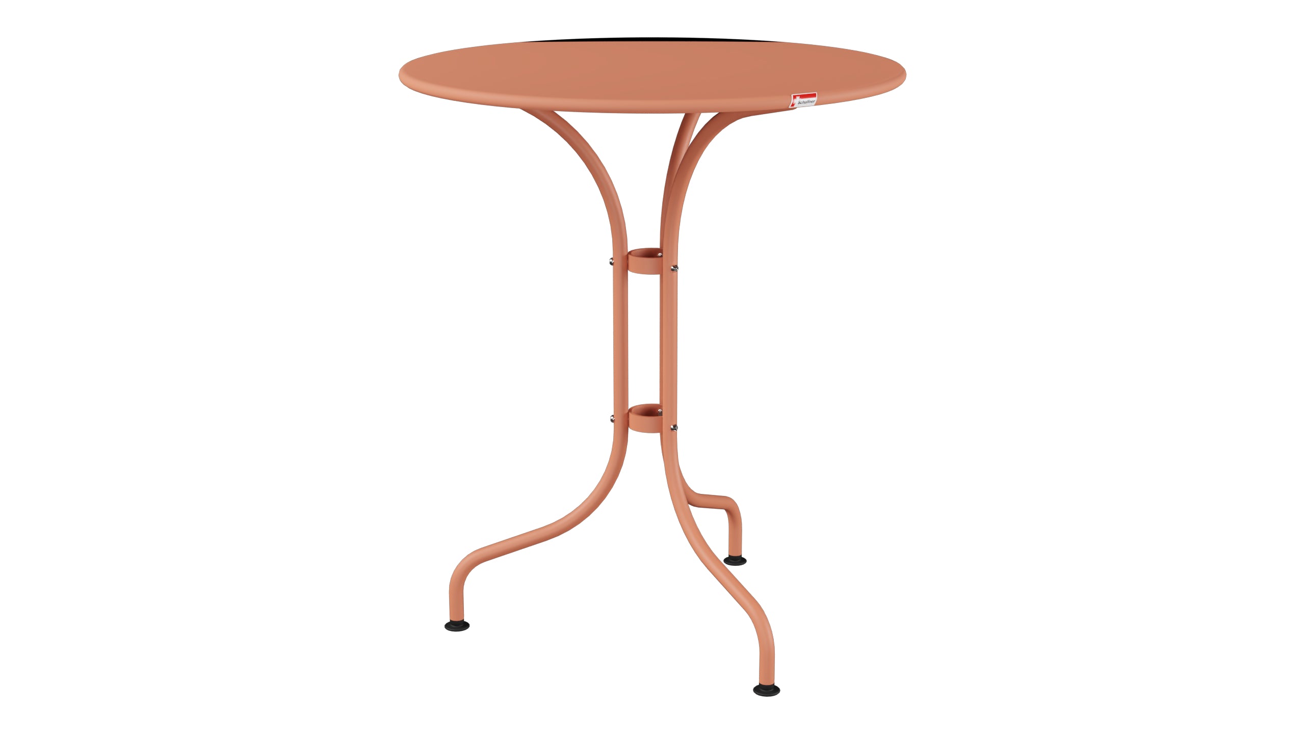St. Moritz Metall-Gartentisch ø60 in Pastellterracotta präsentiert im Onlineshop von KAQTU Design AG. Gartentisch ist von Schaffner