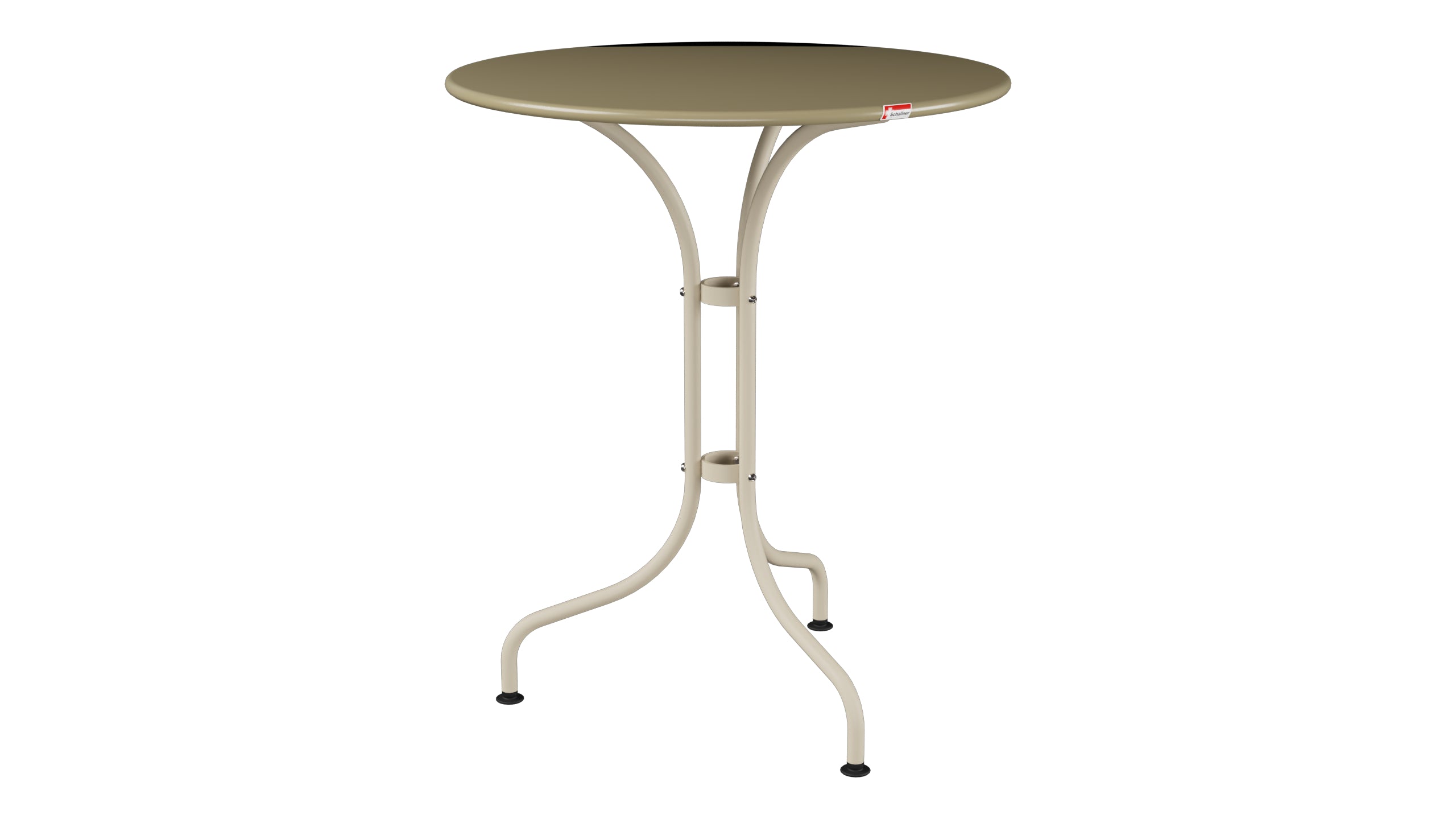 St. Moritz Metall-Gartentisch ø60 in Champagner präsentiert im Onlineshop von KAQTU Design AG. Gartentisch ist von Schaffner