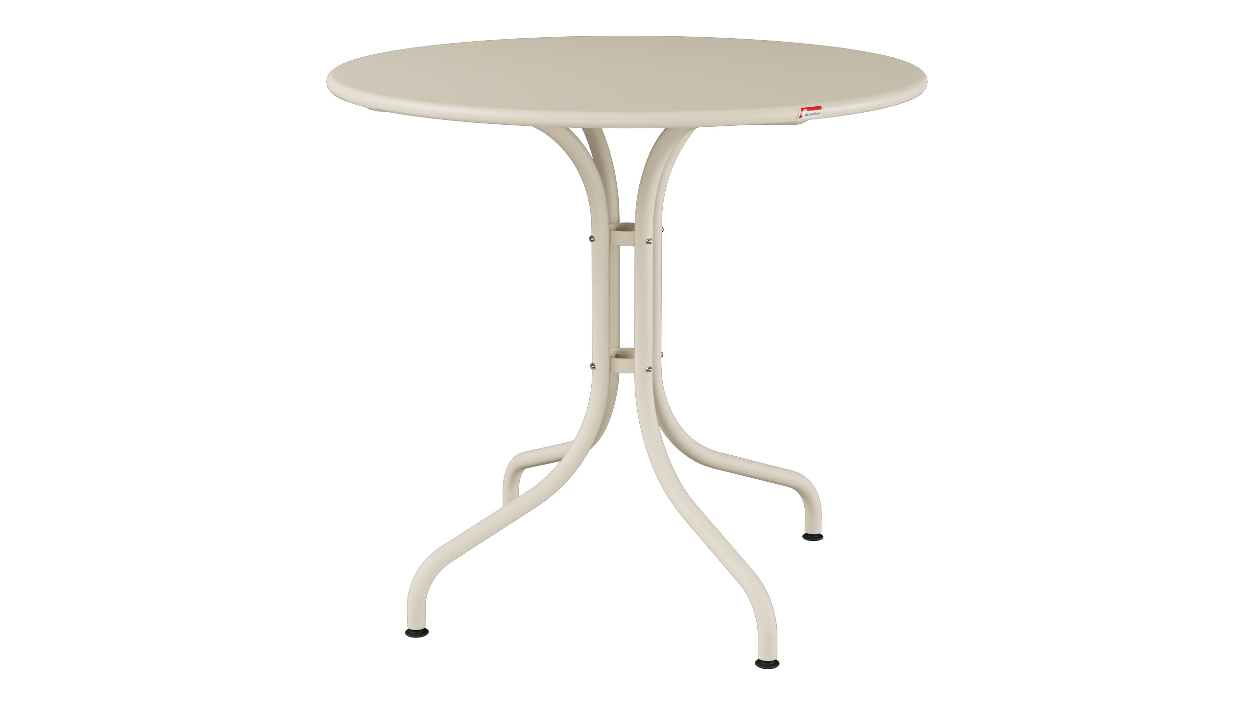 St. Moritz Metall-Gartentisch ø80 in Pastellsand präsentiert im Onlineshop von KAQTU Design AG. Gartentisch ist von Schaffner
